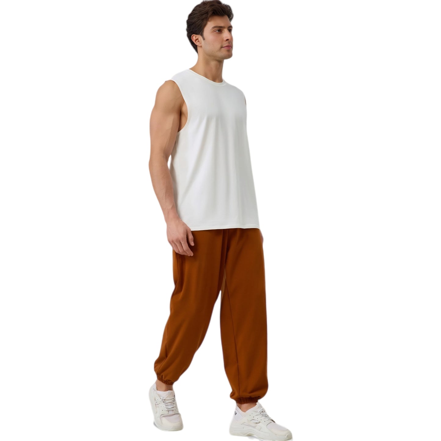 Anna-Kaci Active Men's Sleeveless Crew Neck Ribbed Tank Top with Relaxed Fit and Stretch Fabric