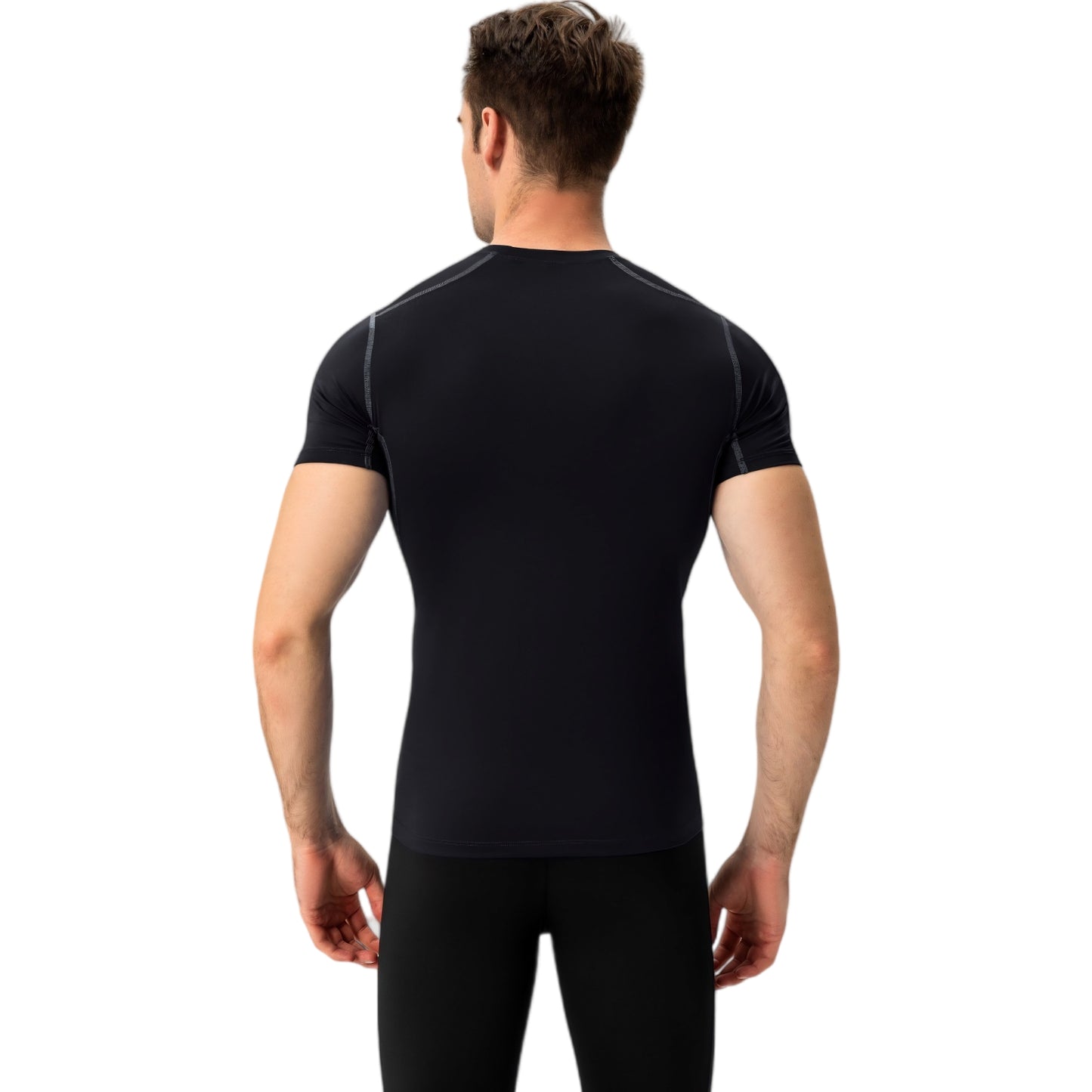 Anna-Kaci Active Men's Short Sleeve Compression Shirt with Stretch Fit and Moisture-Wicking Fabric