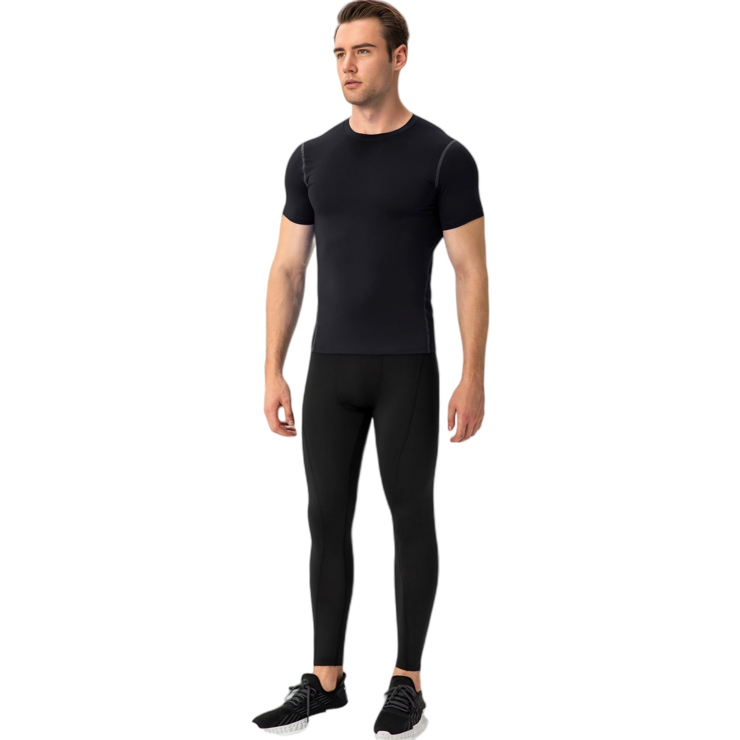 Anna-Kaci Active Men's Short Sleeve Compression Shirt with Stretch Fit and Moisture-Wicking Fabric