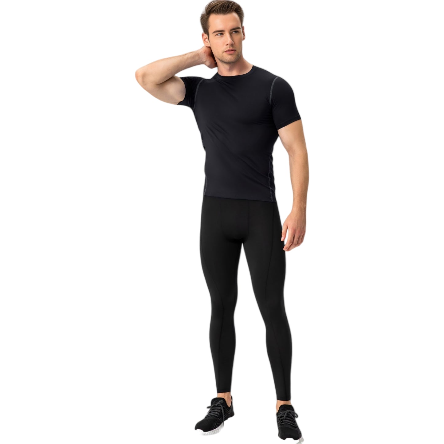 Anna-Kaci Active Men's Short Sleeve Compression Shirt with Stretch Fit and Moisture-Wicking Fabric