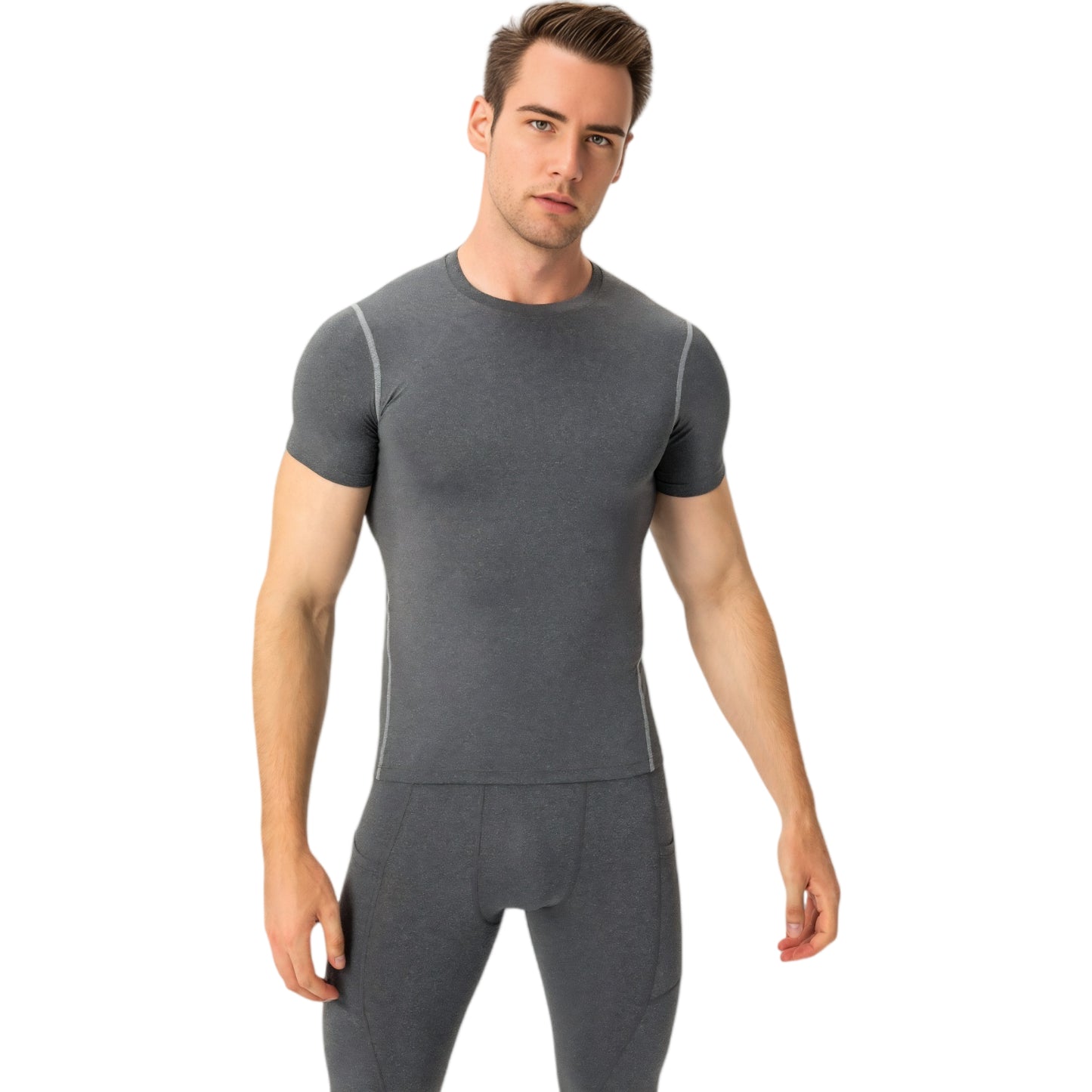 Anna-Kaci Active Men's Short Sleeve Compression Shirt with Stretch Fit and Moisture-Wicking Fabric