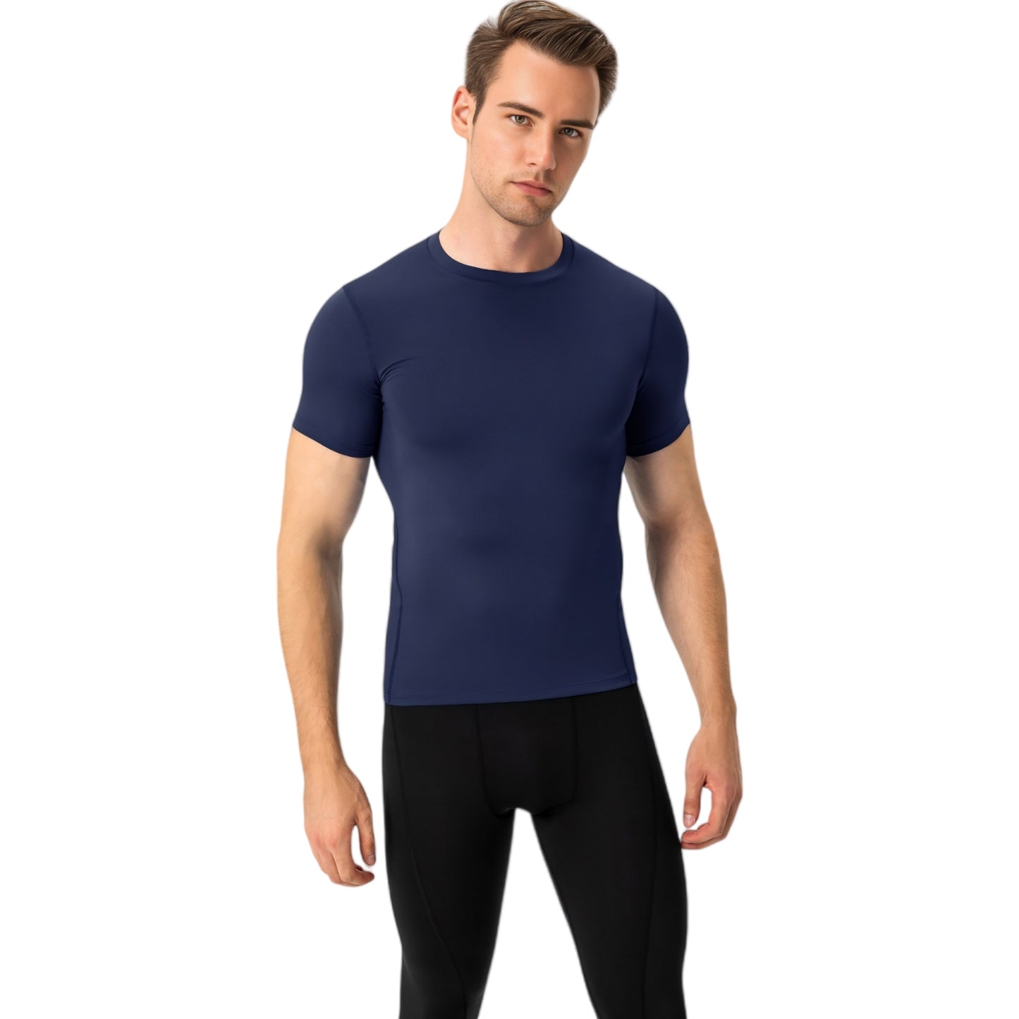 Anna-Kaci Active Men's Short Sleeve Compression Shirt with Stretch Fit and Moisture-Wicking Fabric