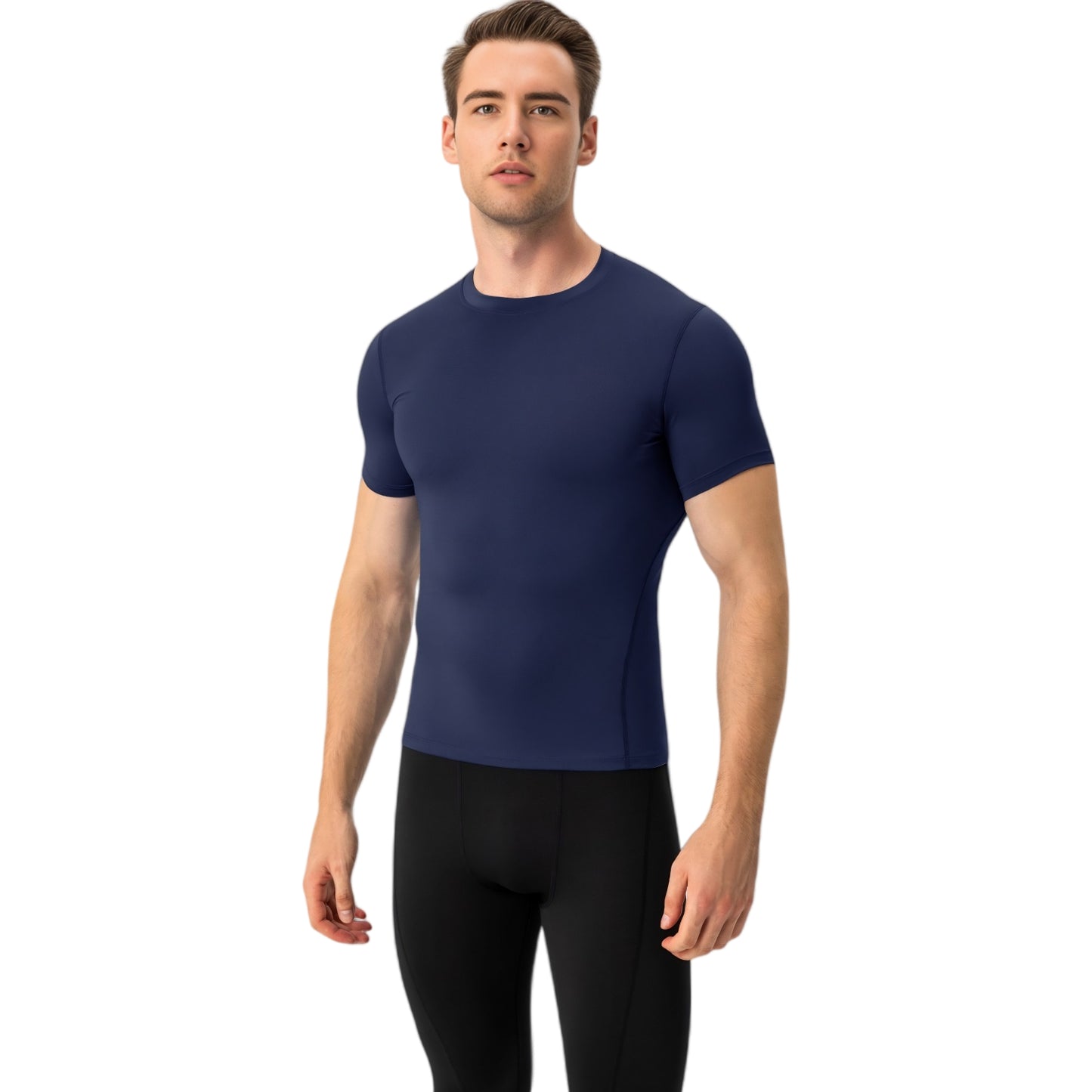 Anna-Kaci Active Men's Short Sleeve Compression Shirt with Stretch Fit and Moisture-Wicking Fabric