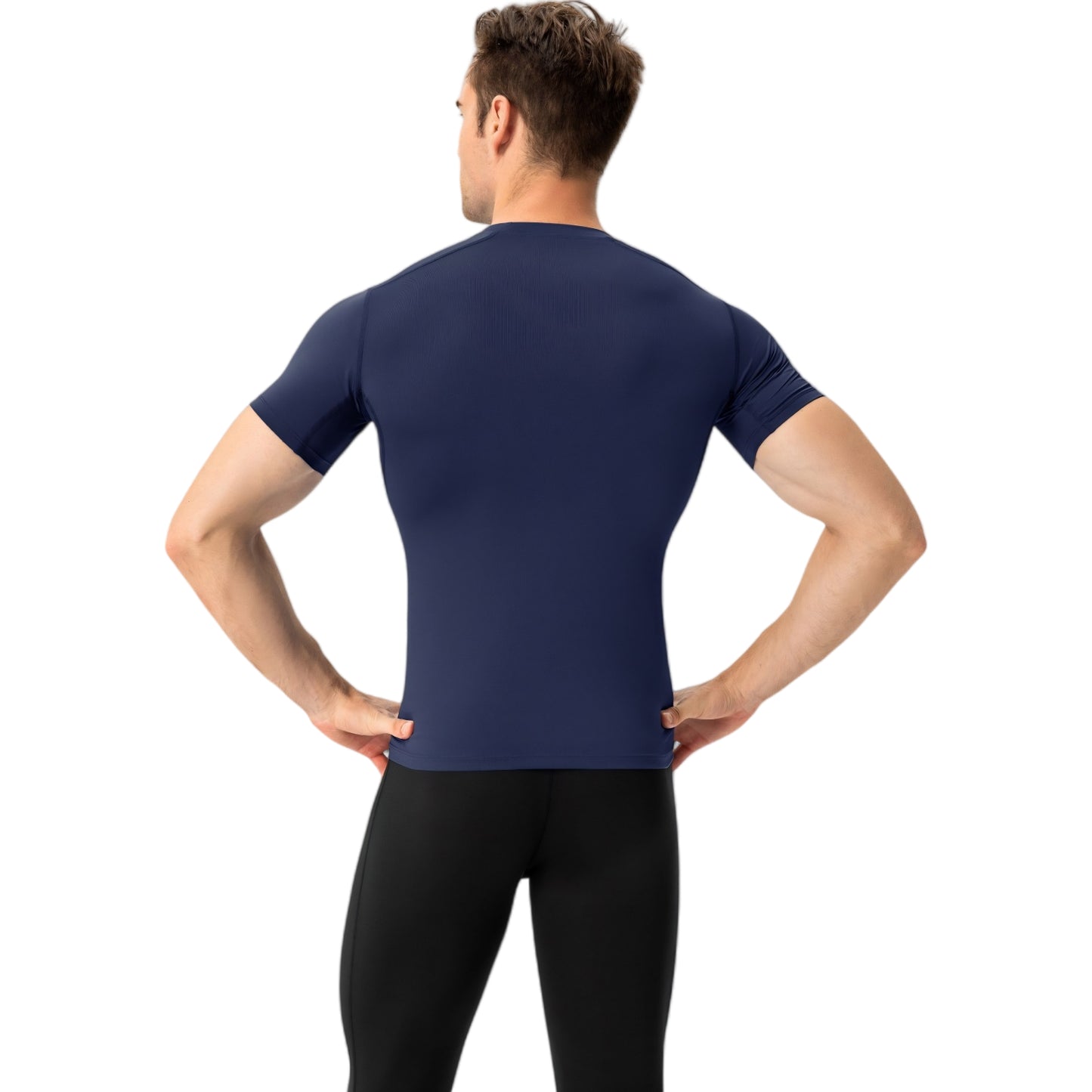 Anna-Kaci Active Men's Short Sleeve Compression Shirt with Stretch Fit and Moisture-Wicking Fabric