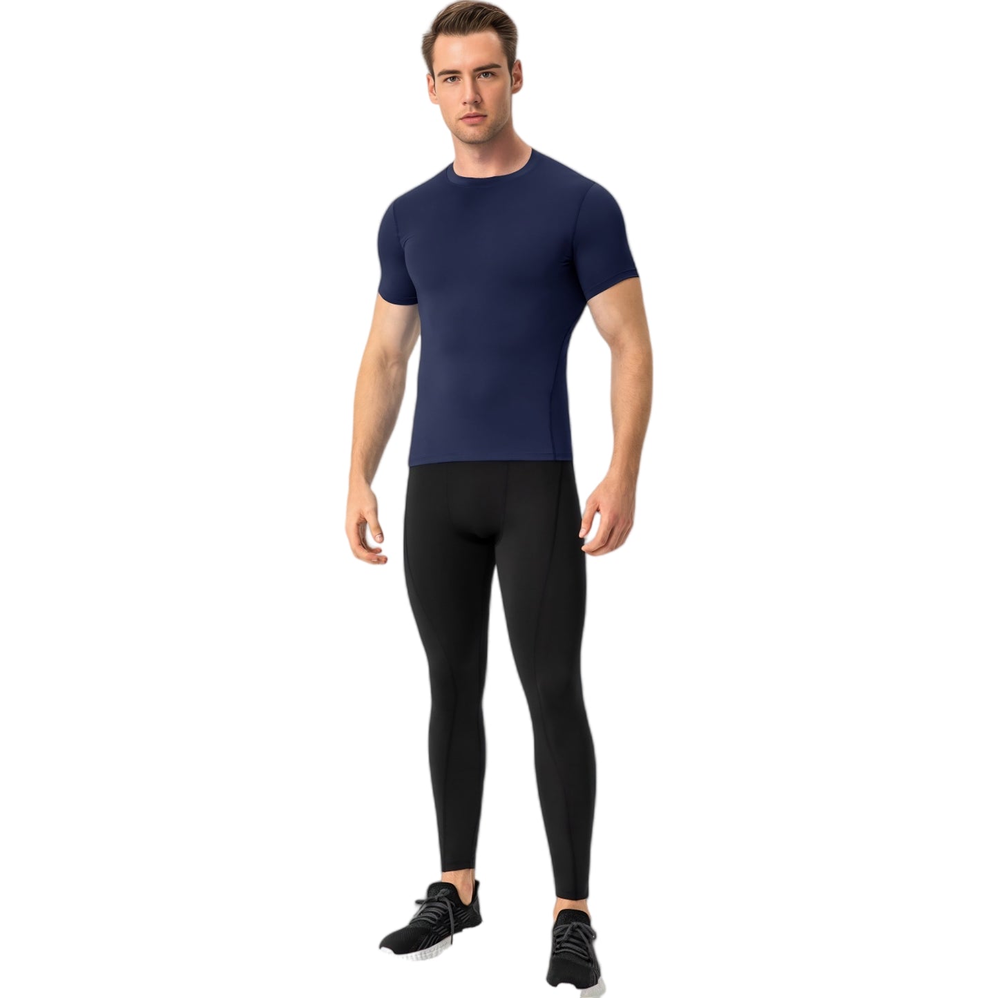 Anna-Kaci Active Men's Short Sleeve Compression Shirt with Stretch Fit and Moisture-Wicking Fabric