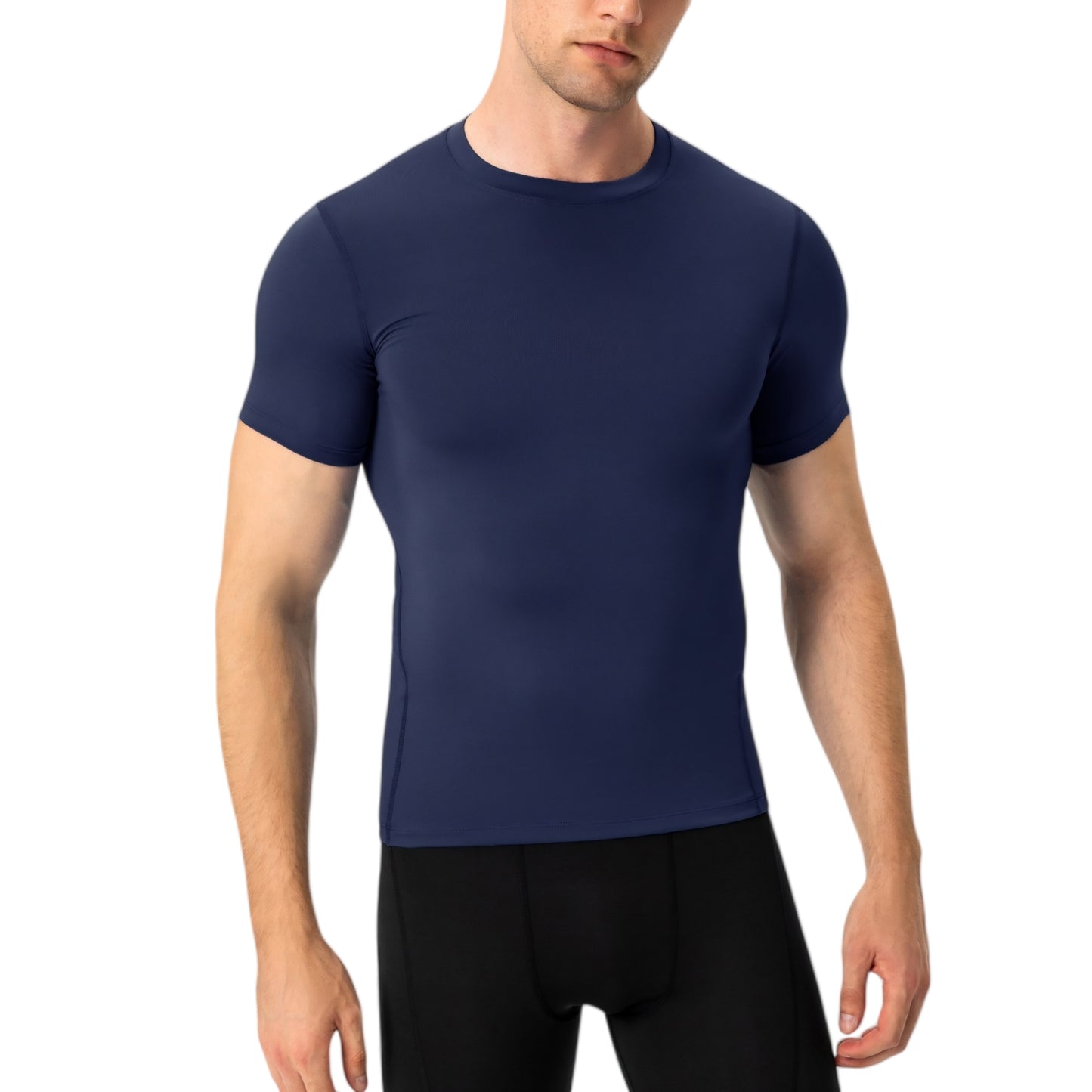 Anna-Kaci Active Men's Short Sleeve Compression Shirt with Stretch Fit and Moisture-Wicking Fabric