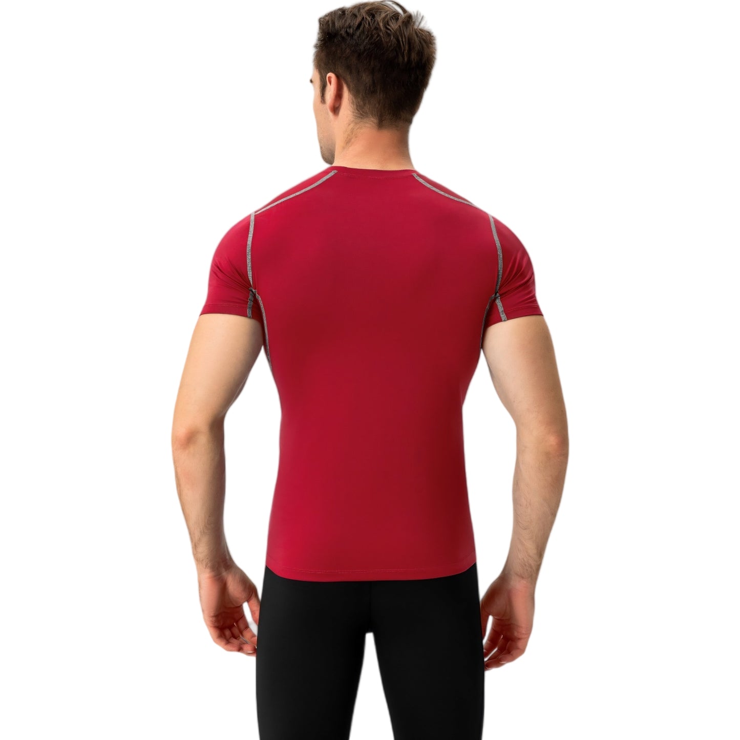 Anna-Kaci Active Men's Short Sleeve Compression Shirt with Stretch Fit and Moisture-Wicking Fabric