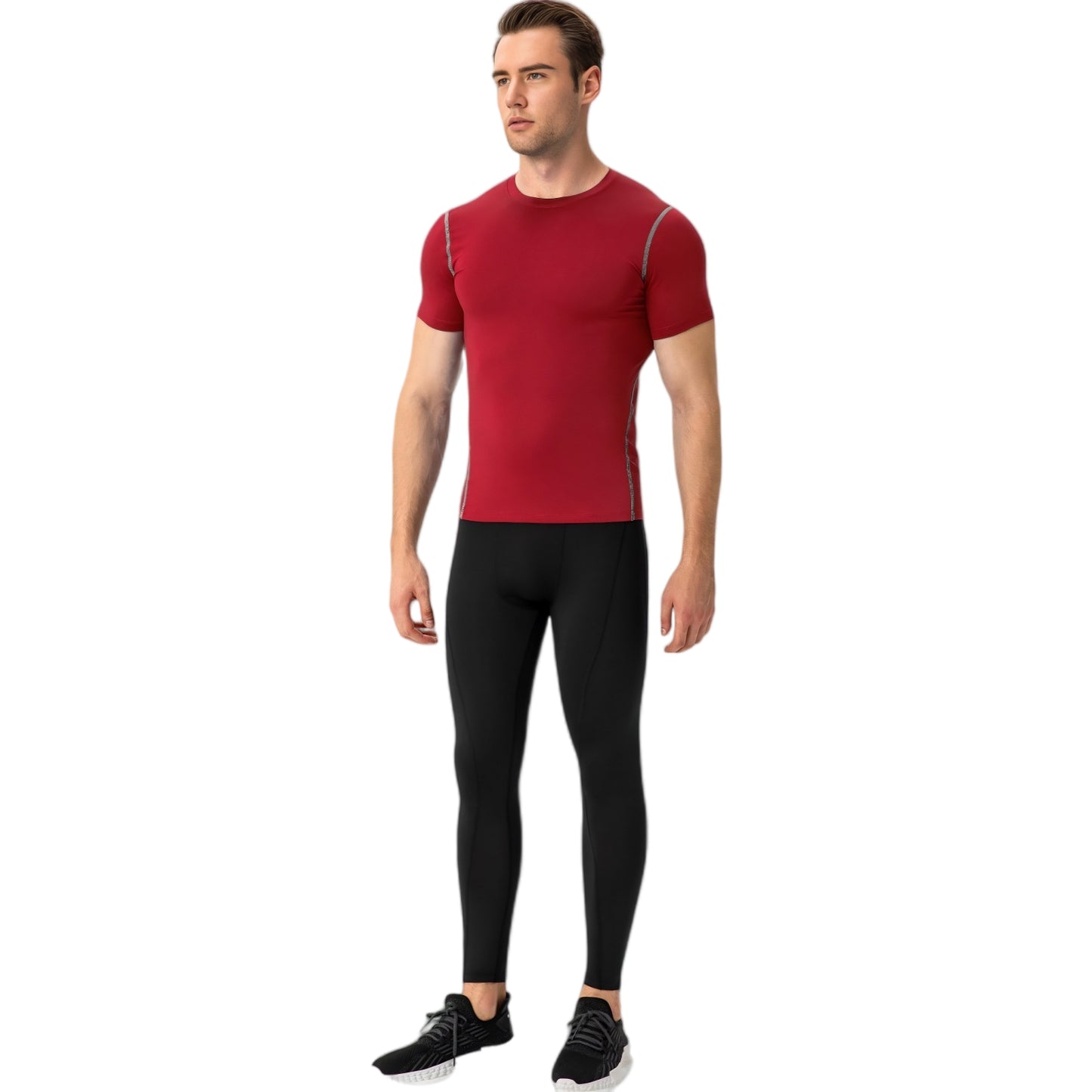 Anna-Kaci Active Men's Short Sleeve Compression Shirt with Stretch Fit and Moisture-Wicking Fabric