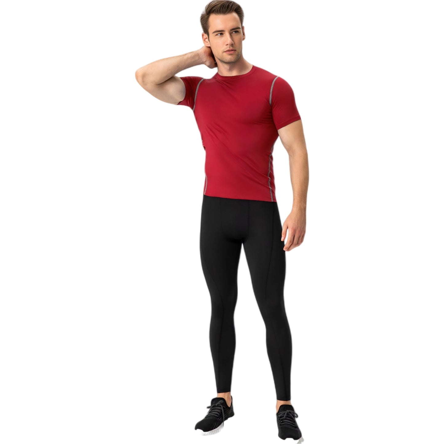 Anna-Kaci Active Men's Short Sleeve Compression Shirt with Stretch Fit and Moisture-Wicking Fabric