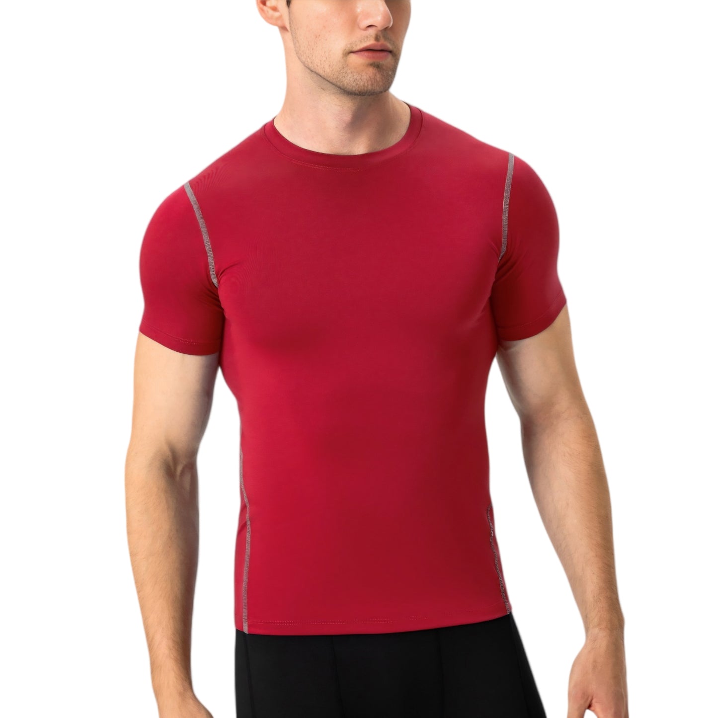 Anna-Kaci Active Men's Short Sleeve Compression Shirt with Stretch Fit and Moisture-Wicking Fabric