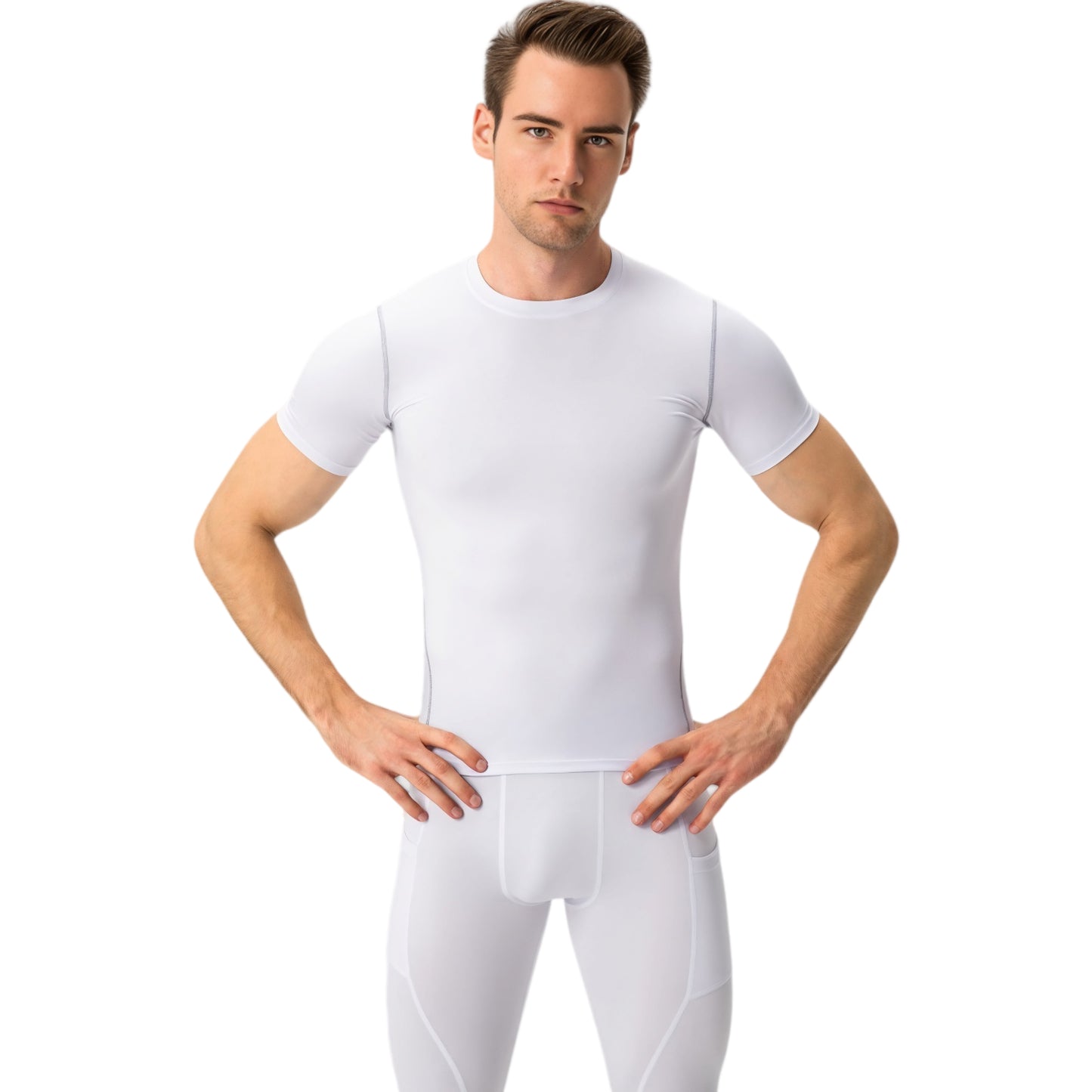 Anna-Kaci Active Men's Short Sleeve Compression Shirt with Stretch Fit and Moisture-Wicking Fabric