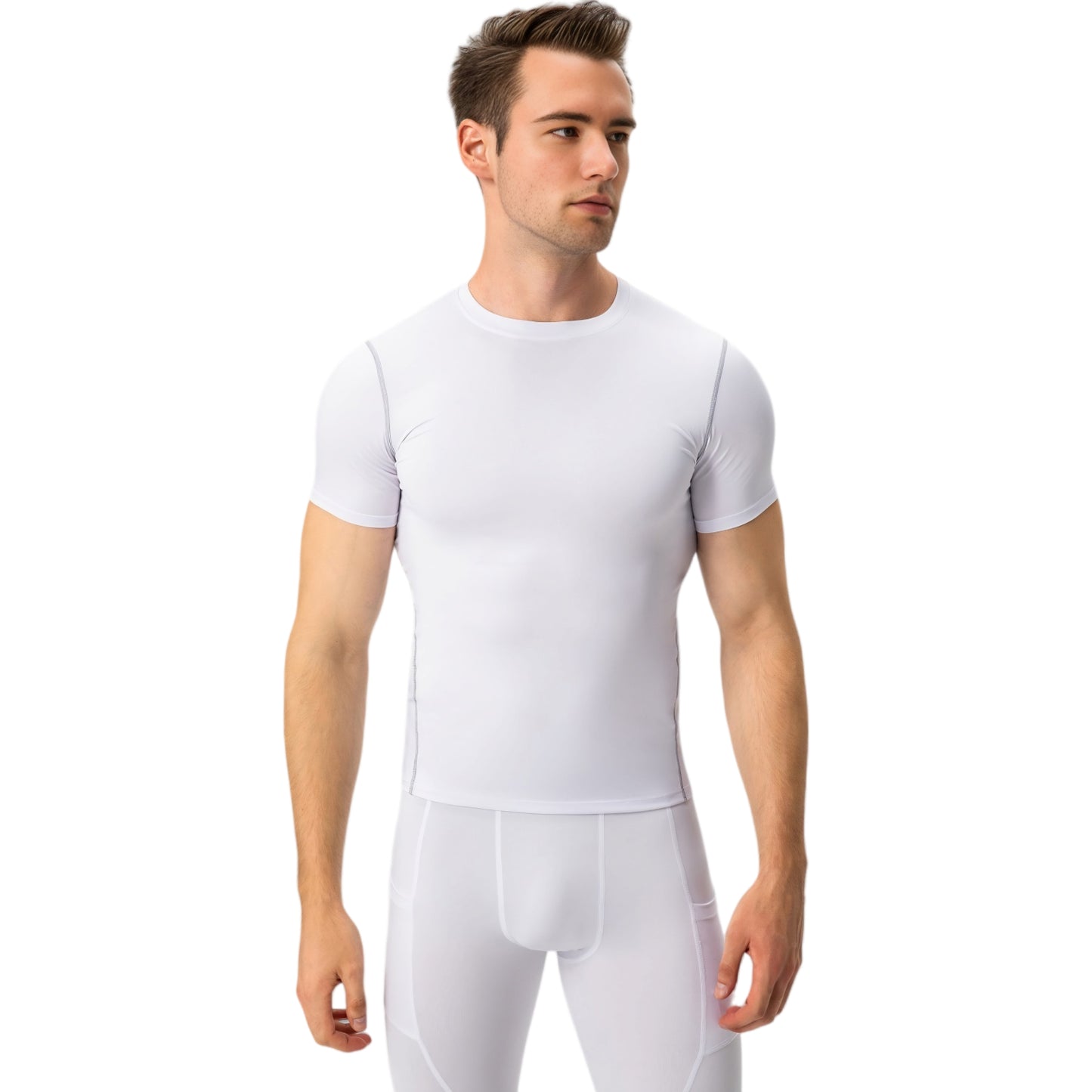 Anna-Kaci Active Men's Short Sleeve Compression Shirt with Stretch Fit and Moisture-Wicking Fabric