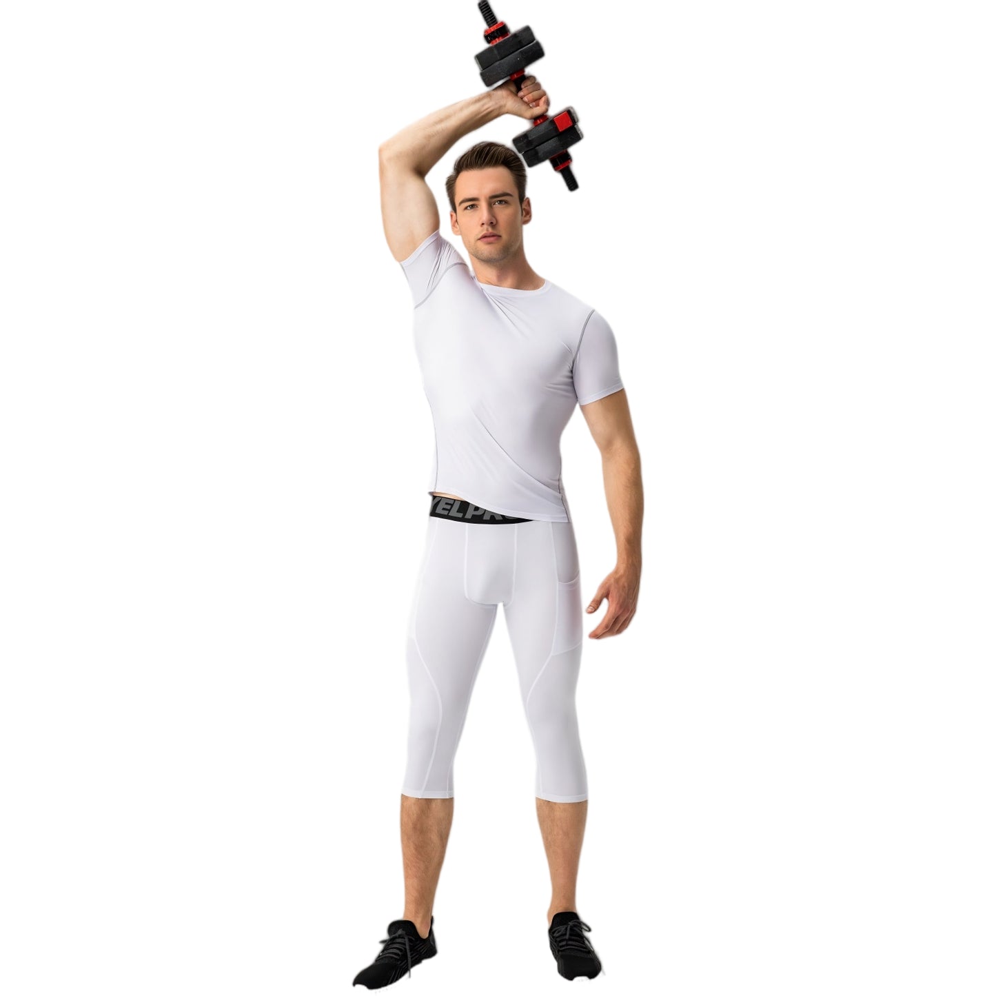 Anna-Kaci Active Men's Short Sleeve Compression Shirt with Stretch Fit and Moisture-Wicking Fabric