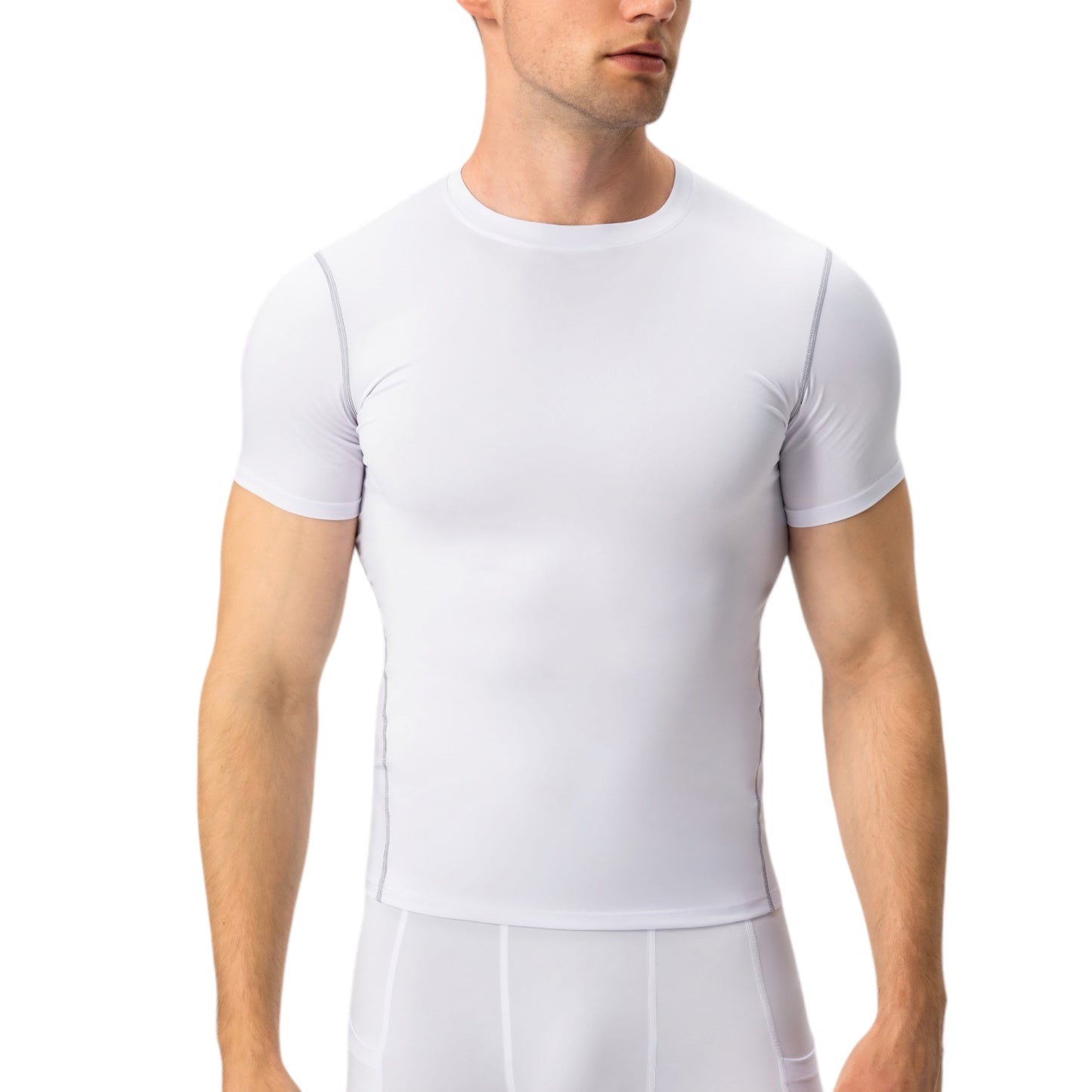 Anna-Kaci Active Men's Short Sleeve Compression Shirt with Stretch Fit and Moisture-Wicking Fabric