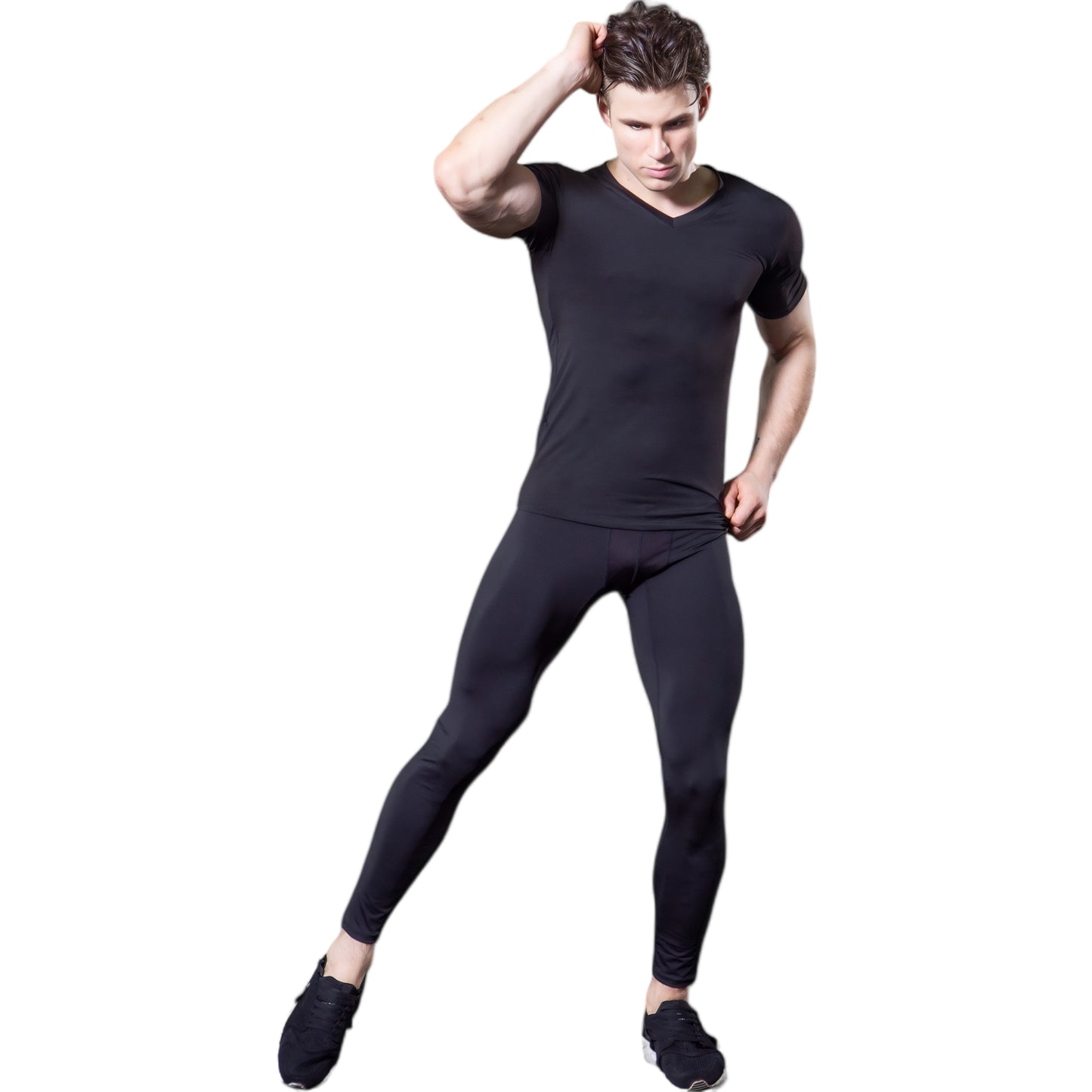 Anna-Kaci Active Men's V-Neck Short Sleeve Athletic Shirt with Stretch Fabric and Fitted Silhouette