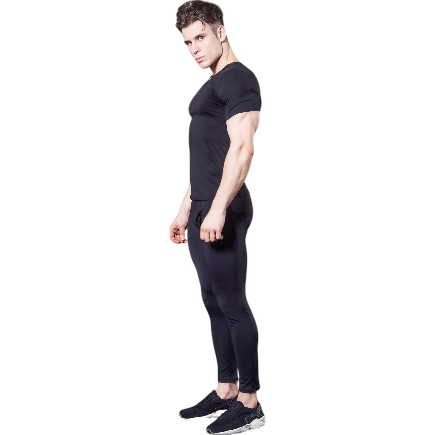 Anna-Kaci Active Men's V-Neck Short Sleeve Athletic Shirt with Stretch Fabric and Fitted Silhouette