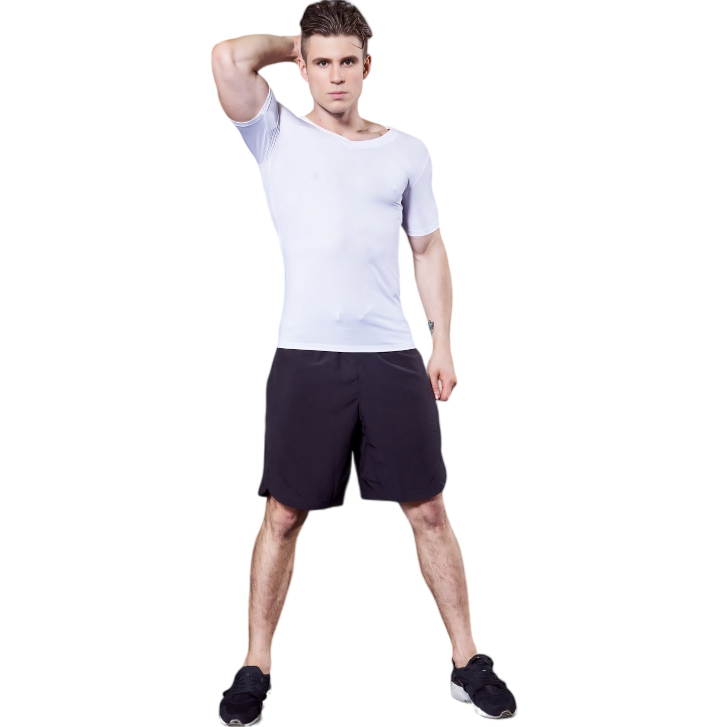 Anna-Kaci Active Men's V-Neck Short Sleeve Athletic Shirt with Stretch Fabric and Fitted Silhouette