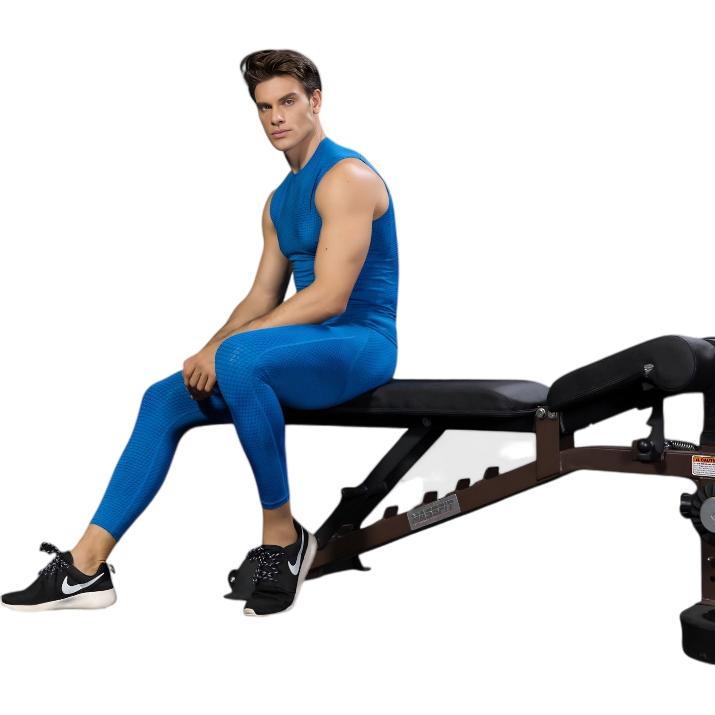 Anna-Kaci Active Men's Sleeveless Compression Workout Top with Textured Fabric and Fitted Athletic Cut