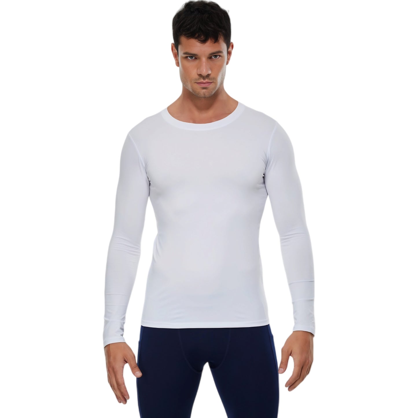 Anna-Kaci Active Men's Long Sleeve Compression Shirt with Crew Neck and Stretch Performance Fit