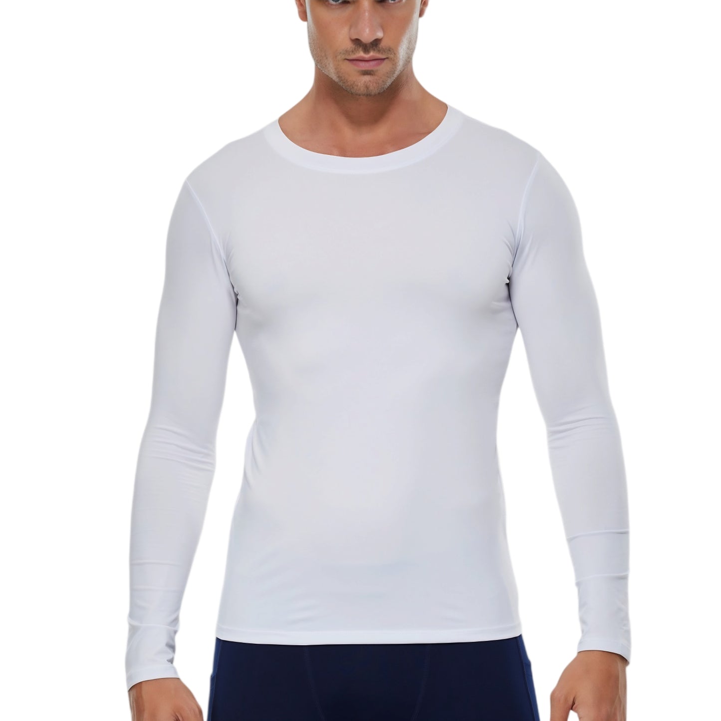 Anna-Kaci Active Men's Long Sleeve Compression Shirt with Crew Neck and Stretch Performance Fit