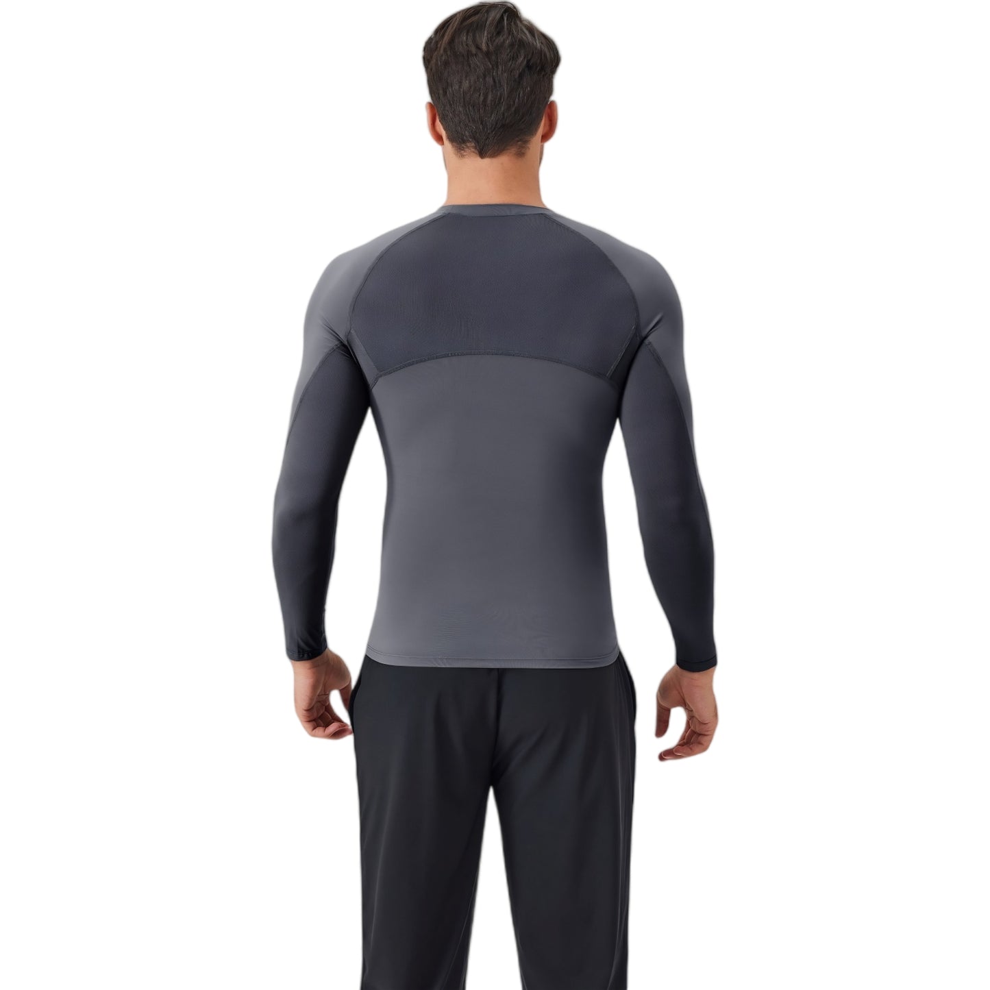 Anna-Kaci Active Men's Long Sleeve Compression Shirt with Stretch Fit and Athletic Seam Detailing