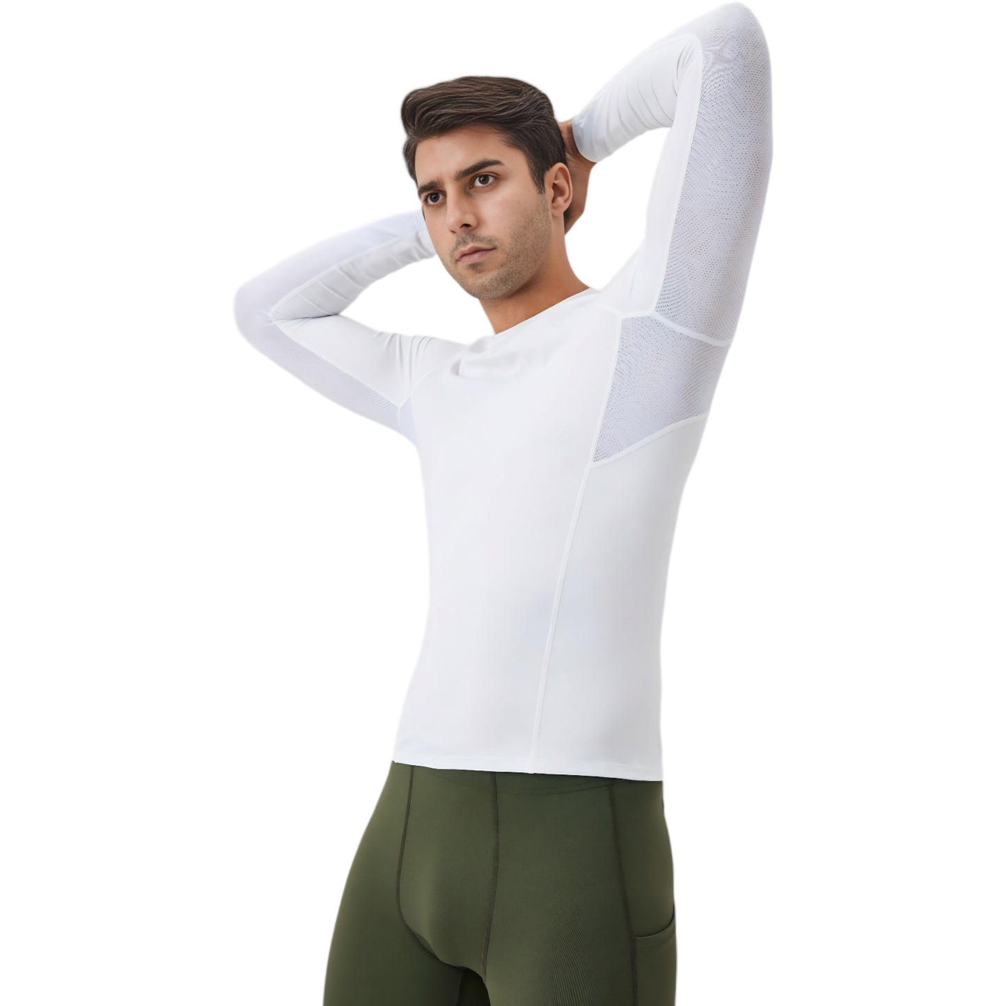 Anna-Kaci Active Men's Long Sleeve Compression Shirt with Stretch Fit and Athletic Seam Detailing