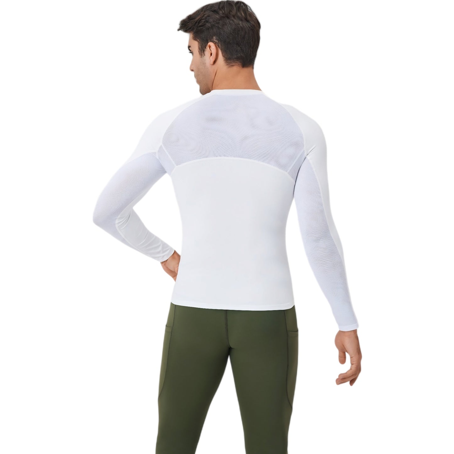 Anna-Kaci Active Men's Long Sleeve Compression Shirt with Stretch Fit and Athletic Seam Detailing