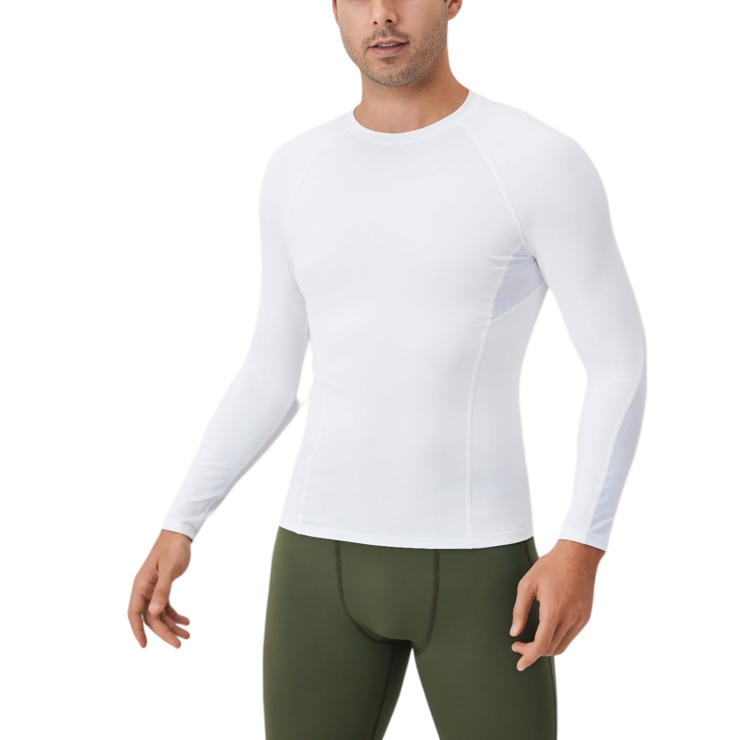 Anna-Kaci Active Men's Long Sleeve Compression Shirt with Stretch Fit and Athletic Seam Detailing