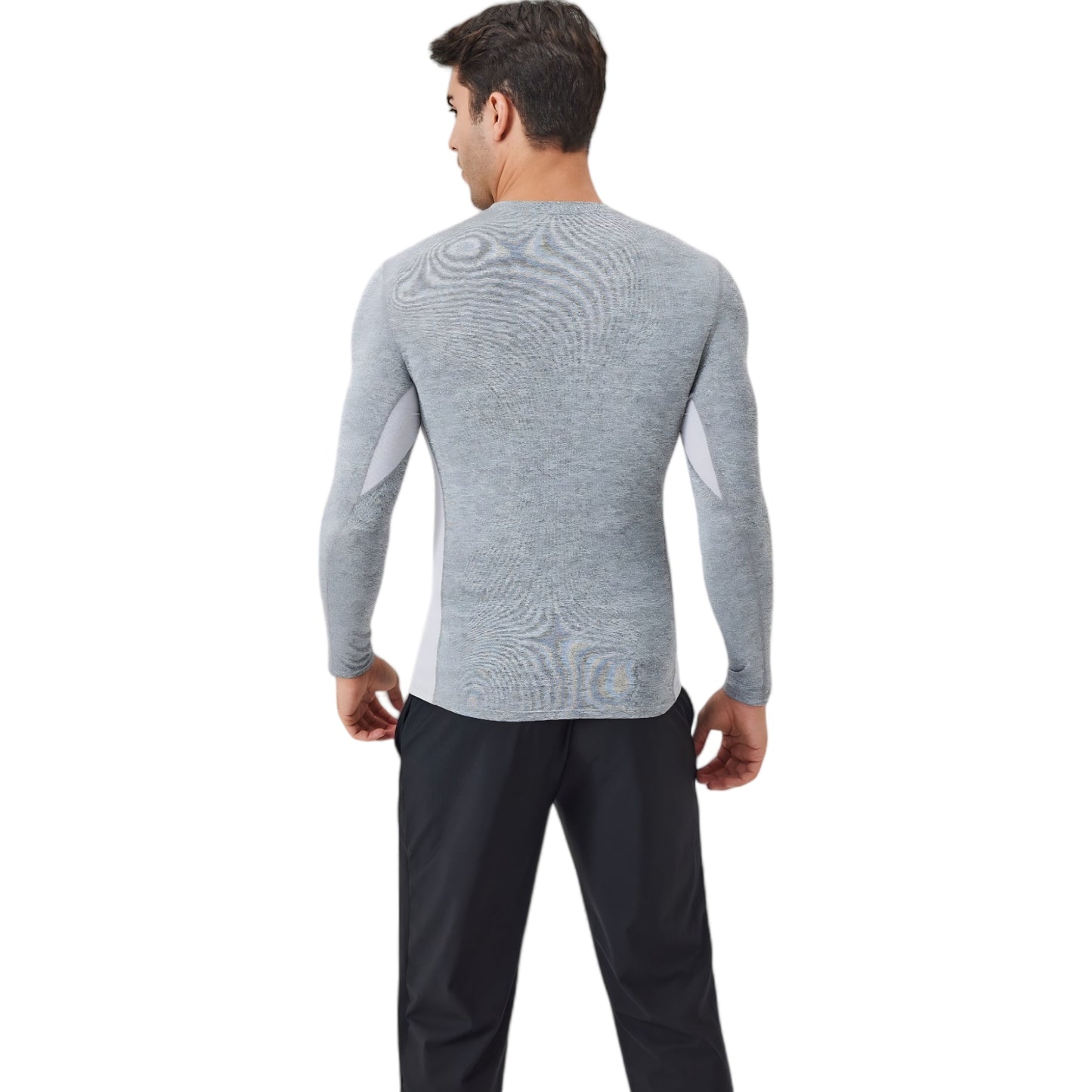 Anna-Kaci Active Men's Long Sleeve Performance Shirt with Seamless Stretch Fabric and Crew Neck Design