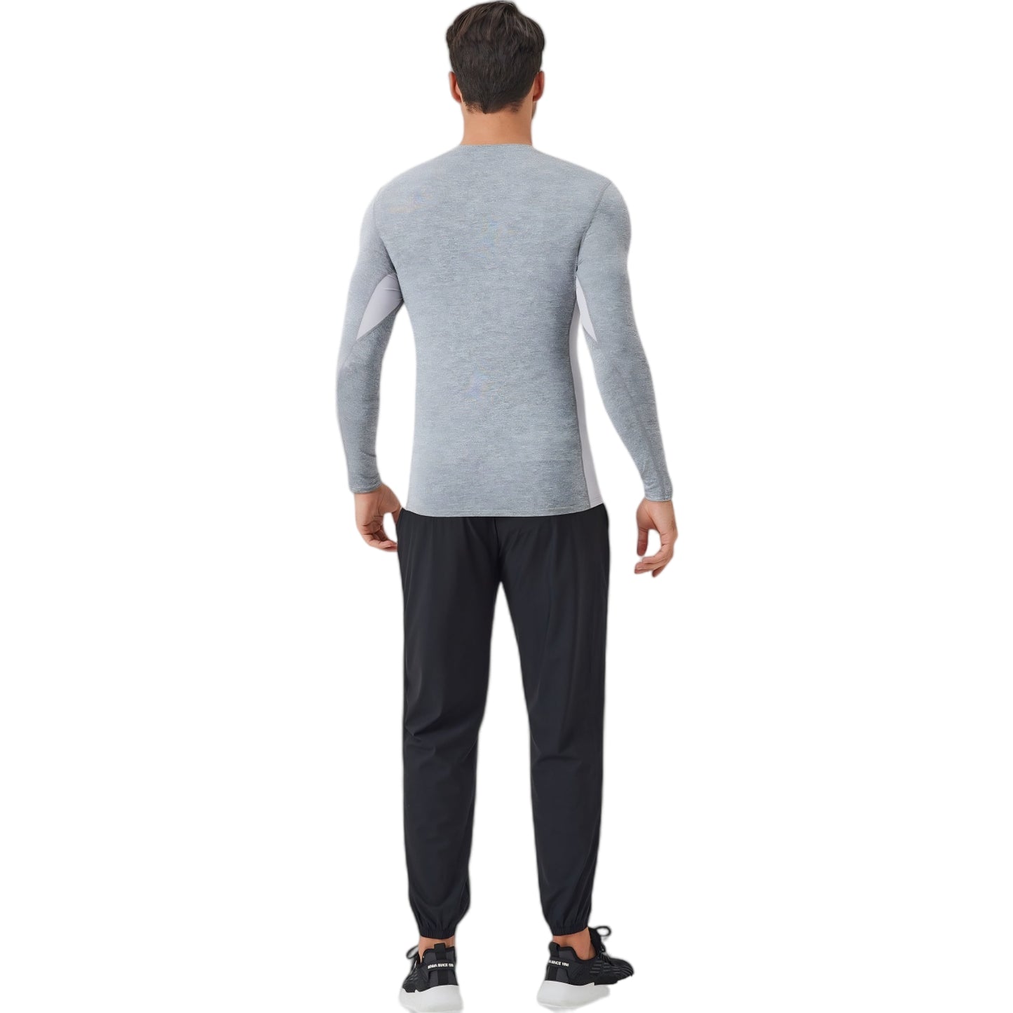 Anna-Kaci Active Men's Long Sleeve Performance Shirt with Seamless Stretch Fabric and Crew Neck Design