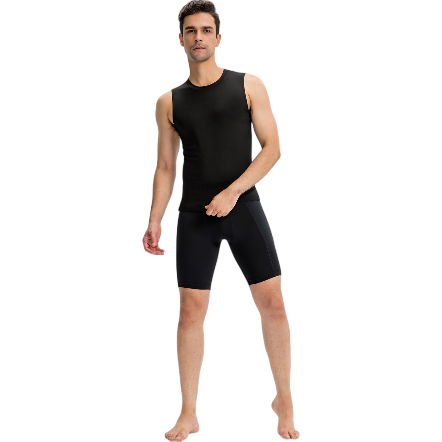 Anna-Kaci Active Men's Compression Biker Shorts with Side Pockets and Moisture-Wicking Stretch Fabric