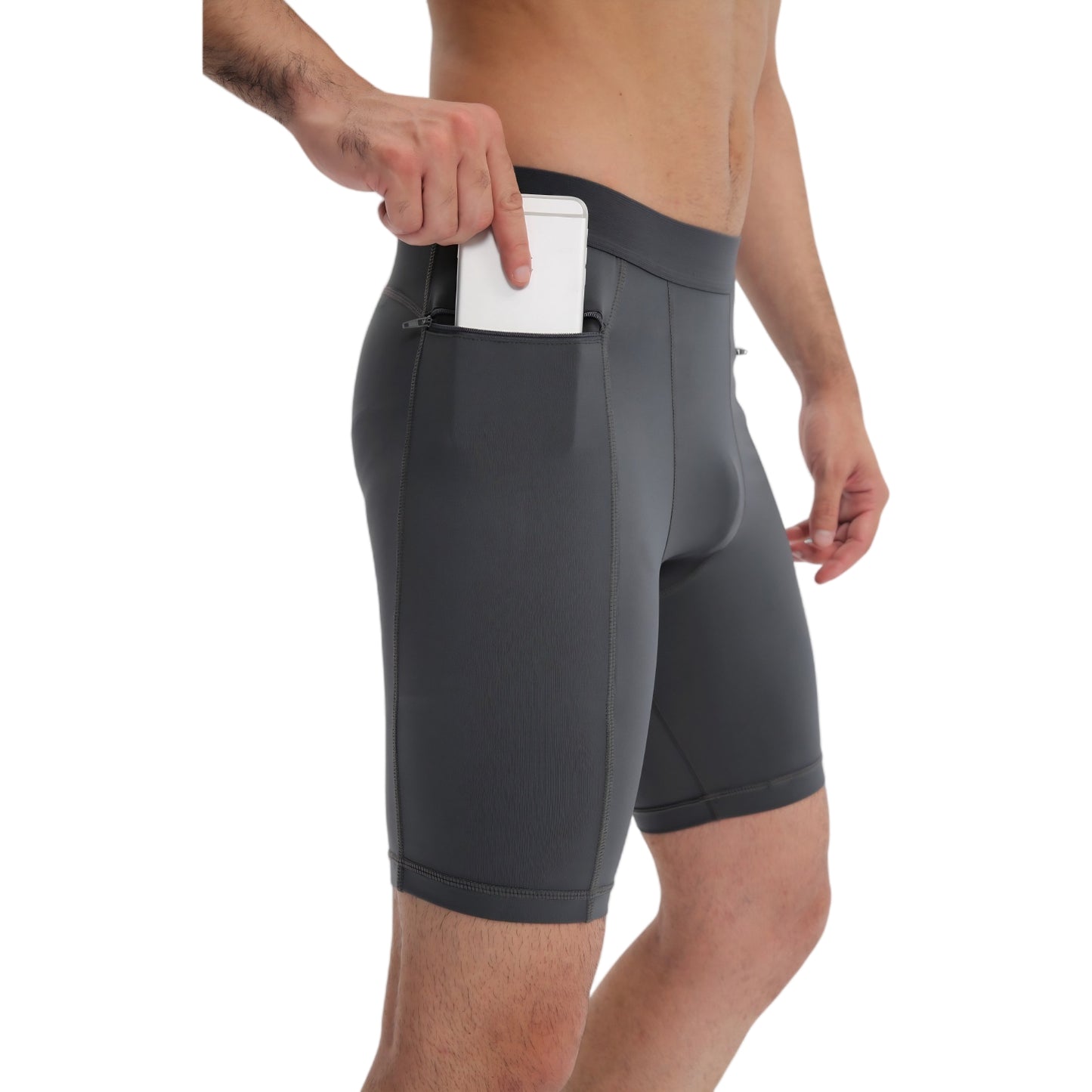Anna-Kaci Active Men's Compression Biker Shorts with Side Pockets and Moisture-Wicking Stretch Fabric