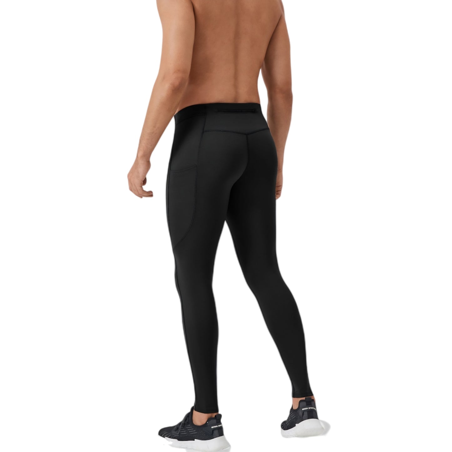 Anna-Kaci Active Men's Full-Length Compression Leggings with Side Pockets and Stretch Moisture-Wicking Fabric