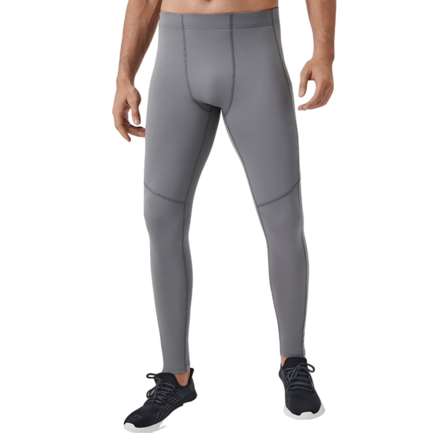 Anna-Kaci Active Men's Full-Length Compression Leggings with Side Pockets and Stretch Moisture-Wicking Fabric