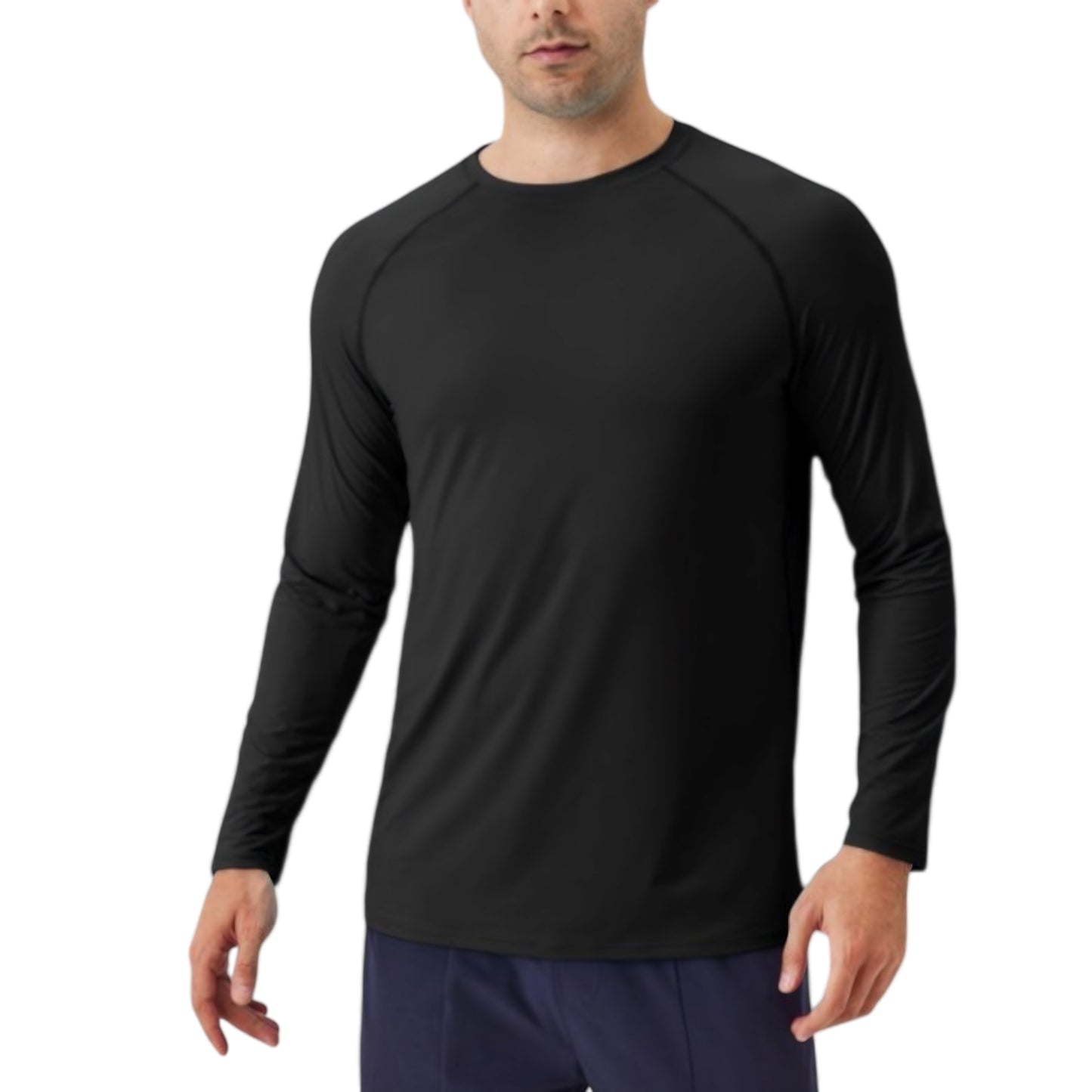 Anna-Kaci Active Men's Long Sleeve Performance Shirt with Raglan Sleeves and Lightweight Stretch Fabric