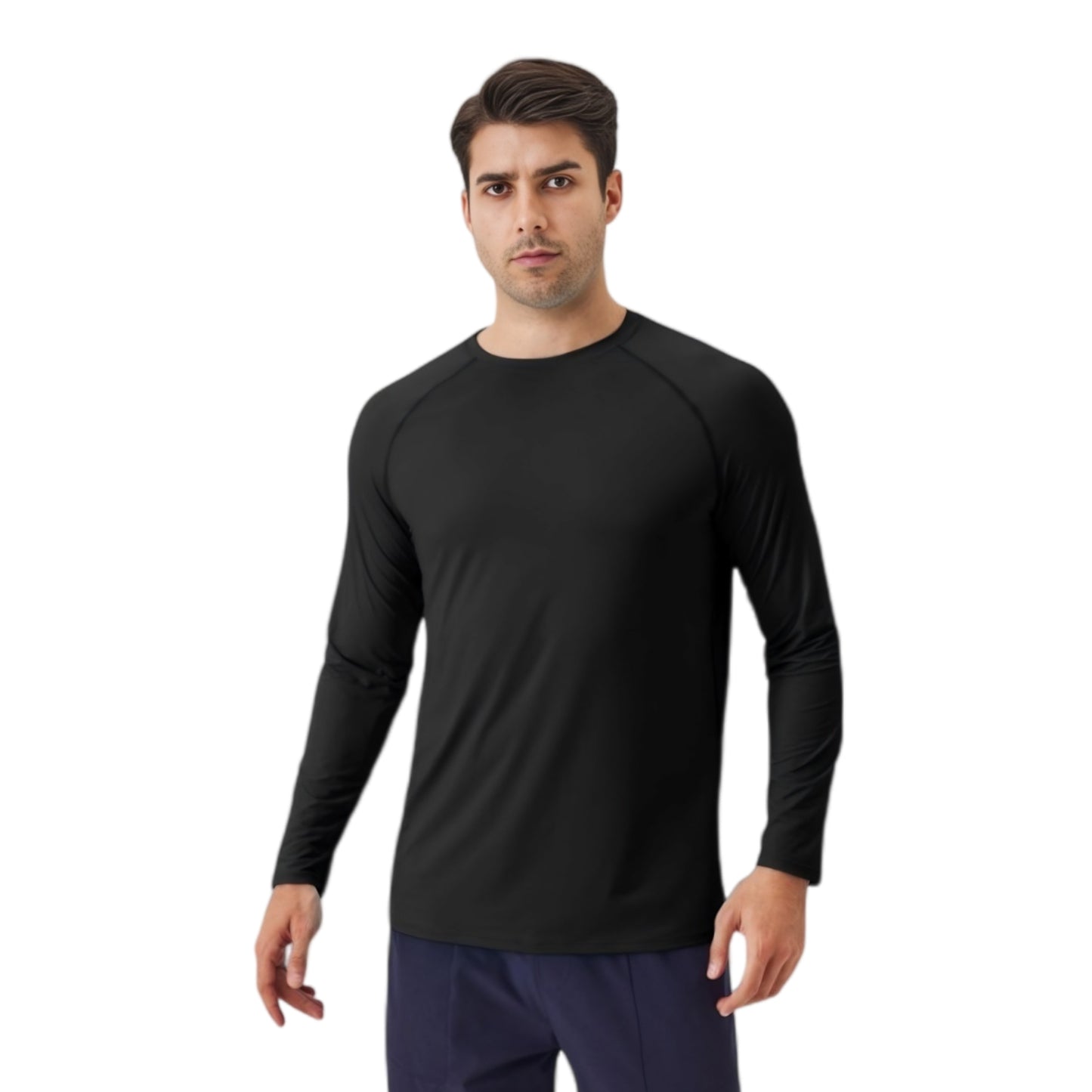 Anna-Kaci Active Men's Long Sleeve Performance Shirt with Raglan Sleeves and Lightweight Stretch Fabric