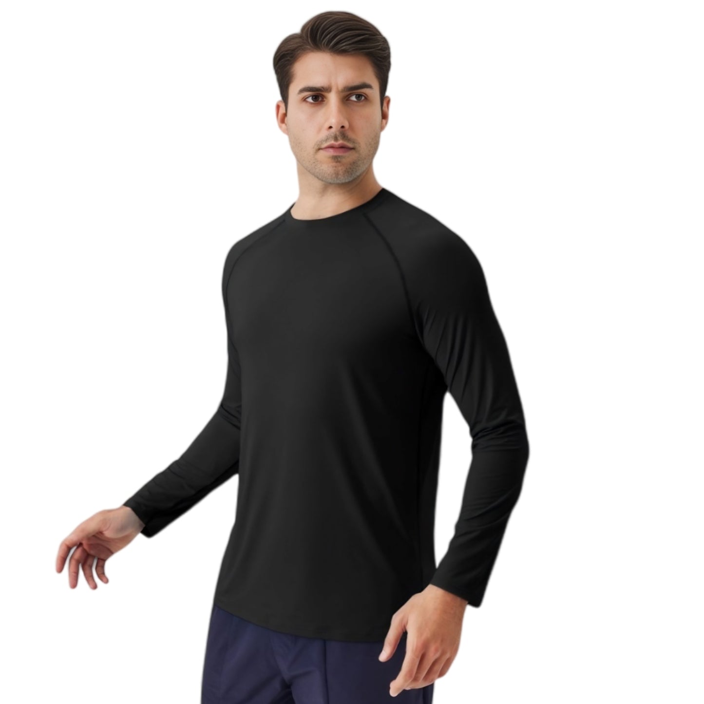 Anna-Kaci Active Men's Long Sleeve Performance Shirt with Raglan Sleeves and Lightweight Stretch Fabric