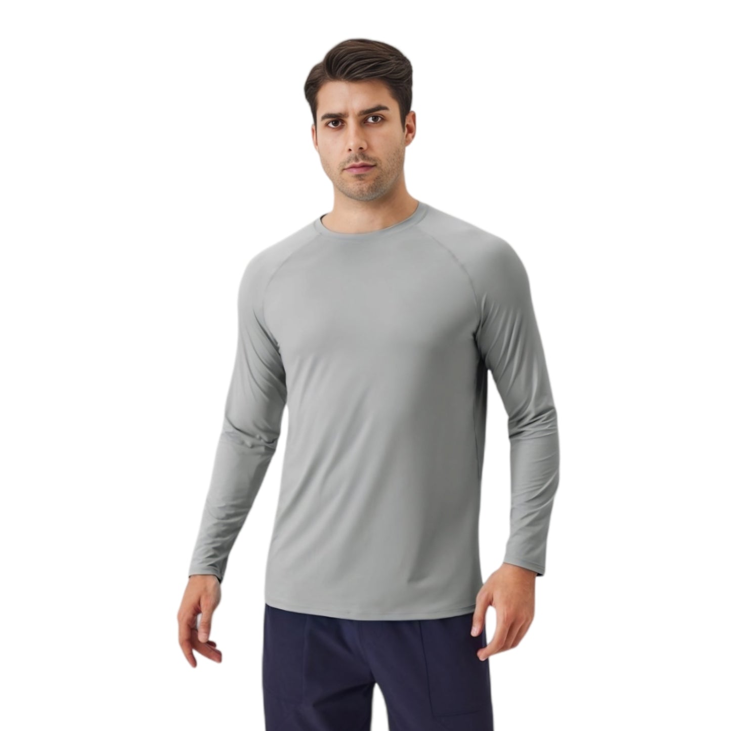 Anna-Kaci Active Men's Long Sleeve Performance Shirt with Raglan Sleeves and Lightweight Stretch Fabric