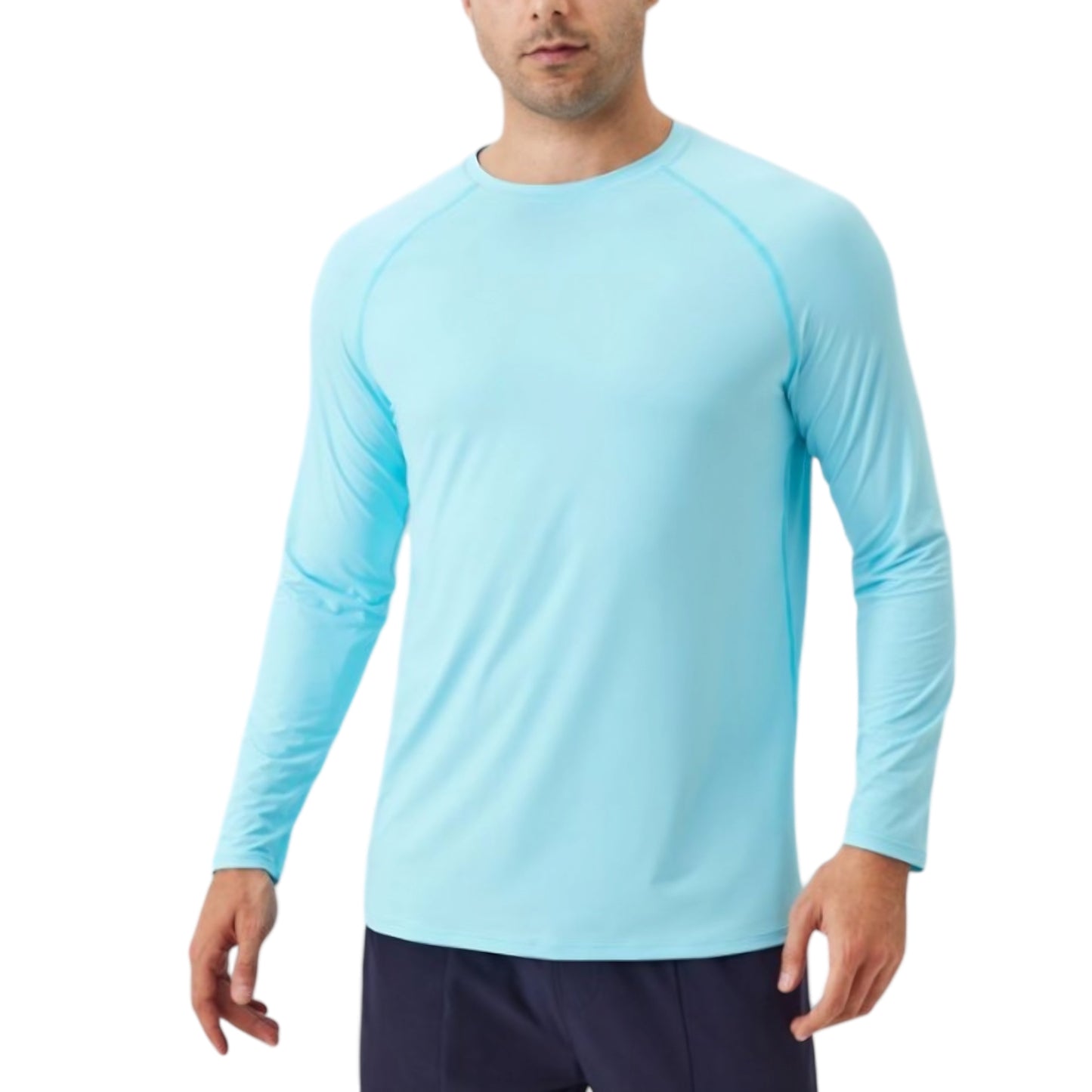 Anna-Kaci Active Men's Long Sleeve Performance Shirt with Raglan Sleeves and Lightweight Stretch Fabric