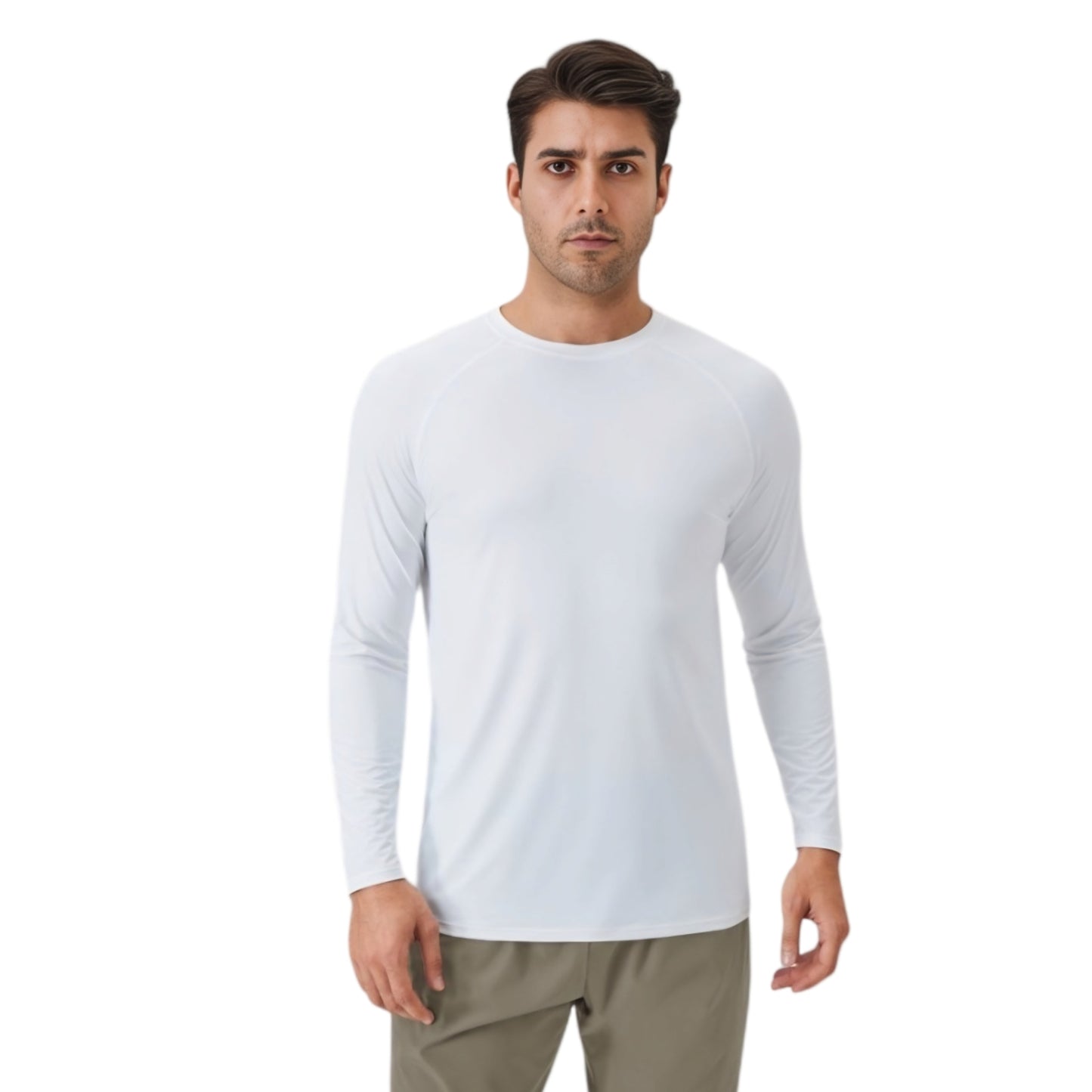 Anna-Kaci Active Men's Long Sleeve Performance Shirt with Raglan Sleeves and Lightweight Stretch Fabric