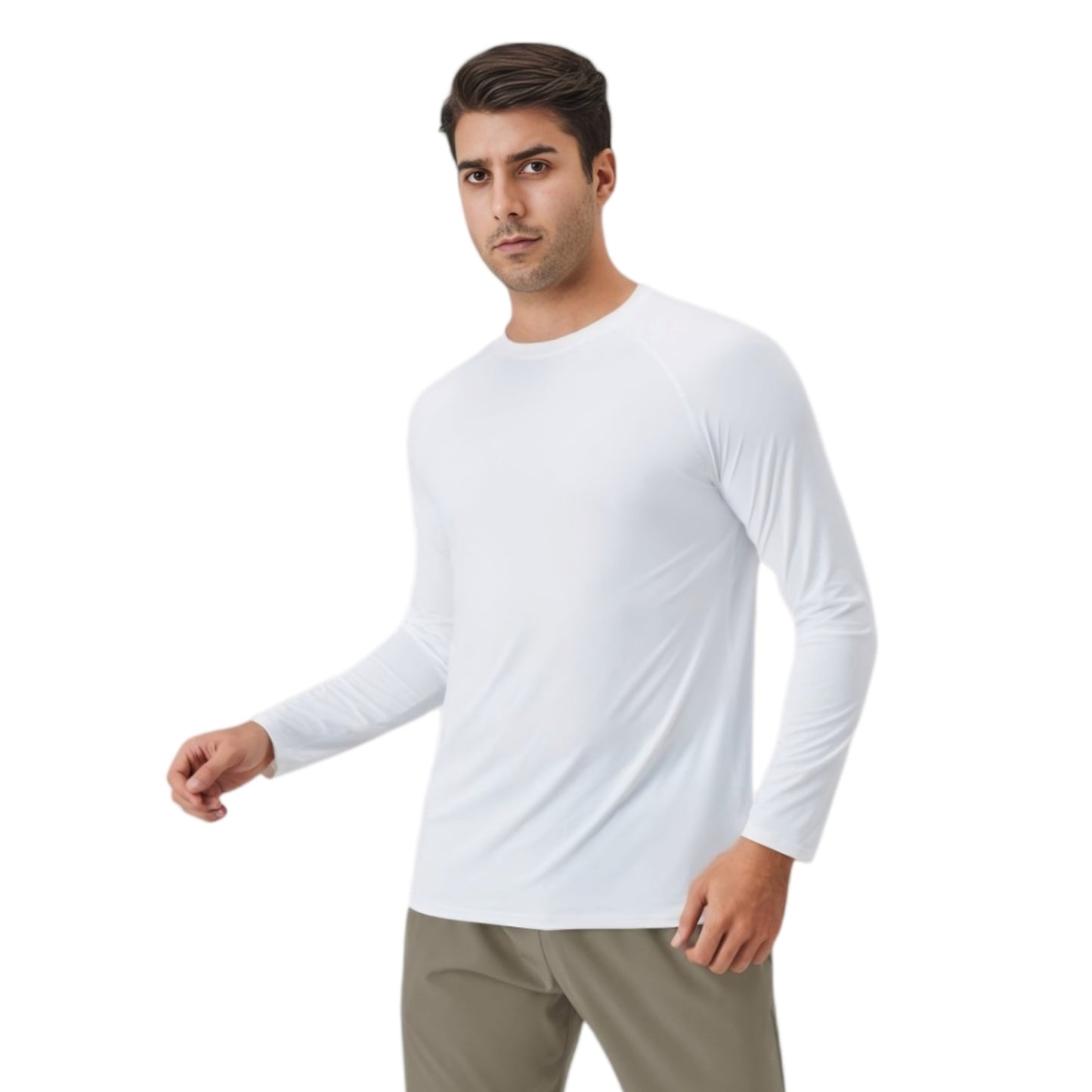 Anna-Kaci Active Men's Long Sleeve Performance Shirt with Raglan Sleeves and Lightweight Stretch Fabric