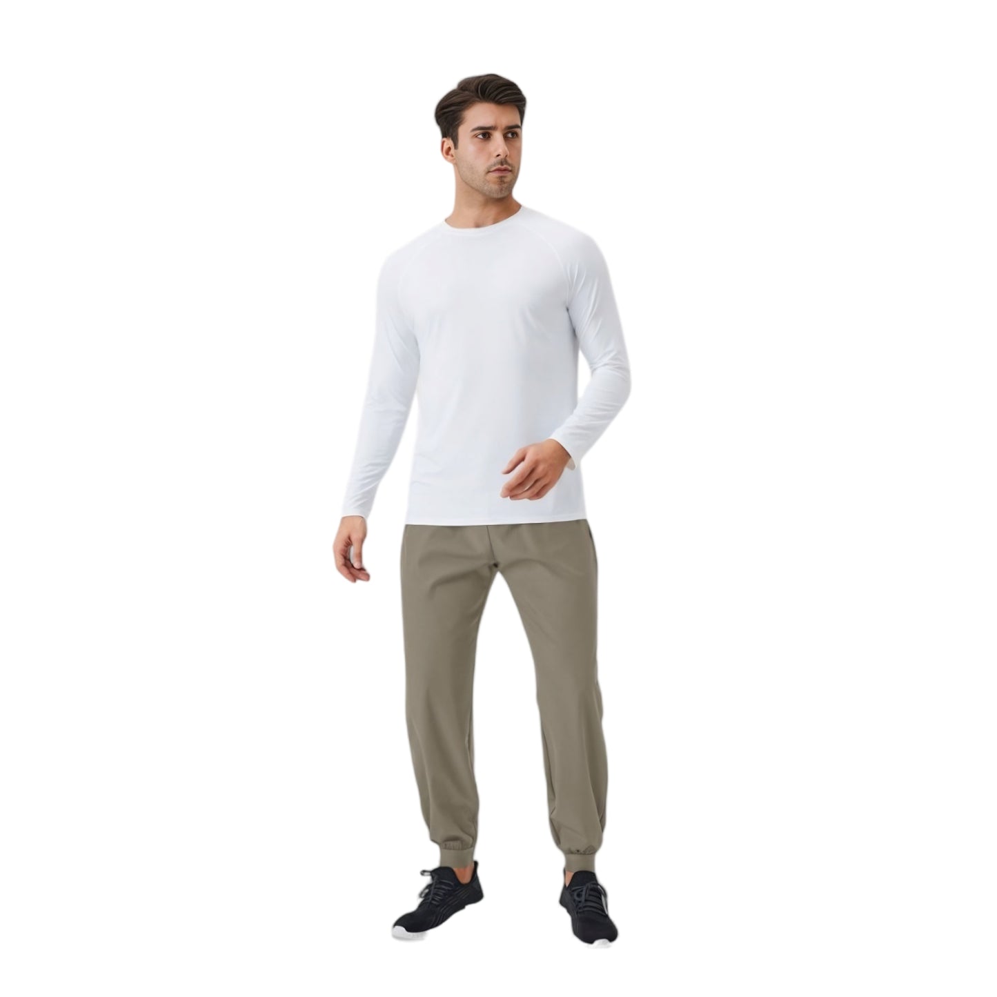 Anna-Kaci Active Men's Long Sleeve Performance Shirt with Raglan Sleeves and Lightweight Stretch Fabric