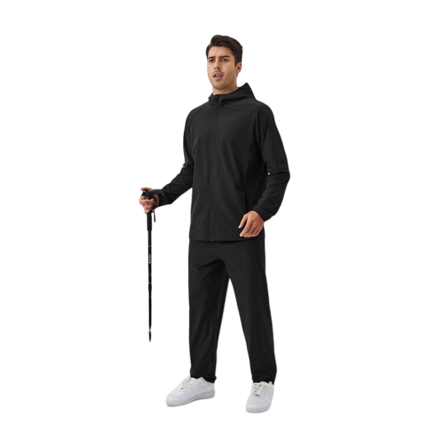 Anna-Kaci Active Men's Lightweight Zip-Up Hoodie Jacket with Adjustable Hood and Side Pockets