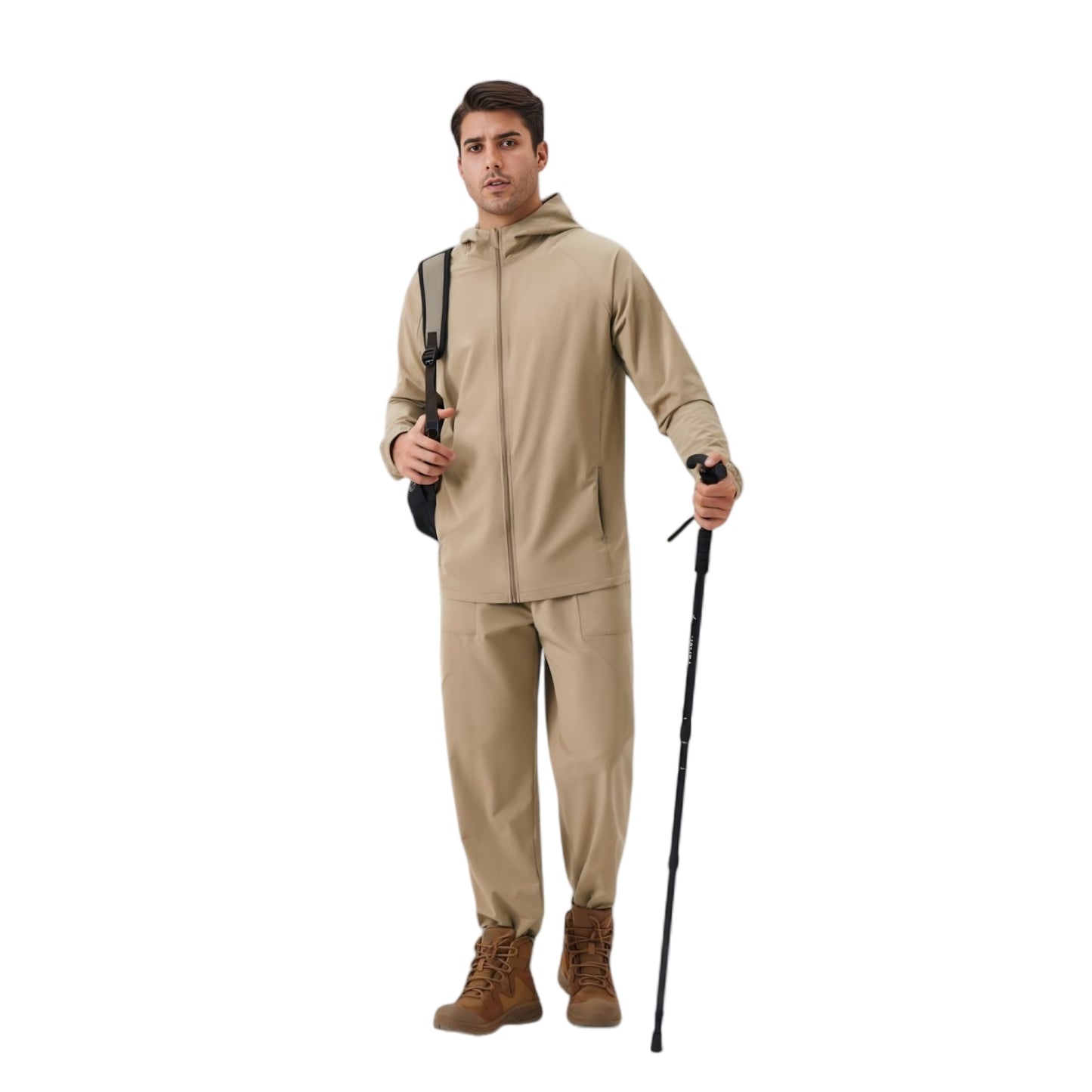 Anna-Kaci Active Men's Lightweight Zip-Up Hoodie Jacket with Adjustable Hood and Side Pockets