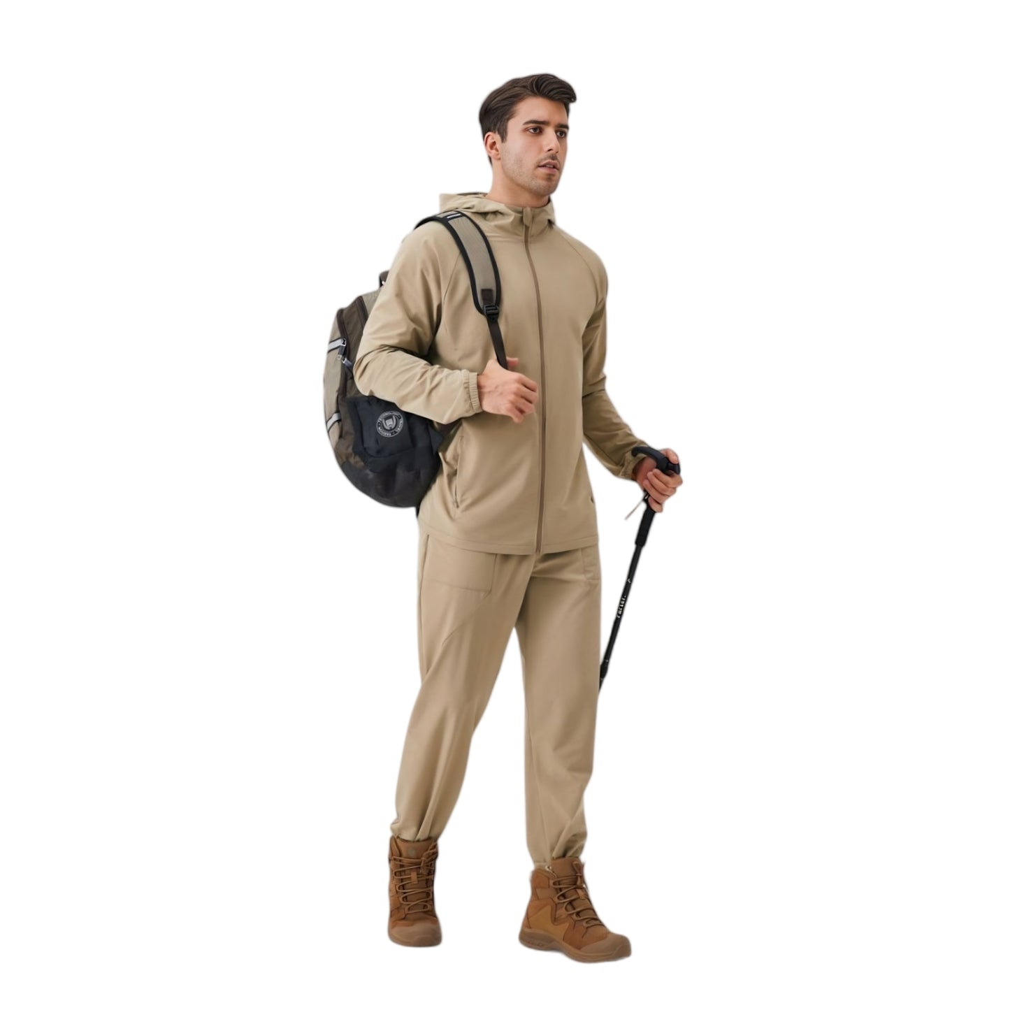 Anna-Kaci Active Men's Lightweight Zip-Up Hoodie Jacket with Adjustable Hood and Side Pockets