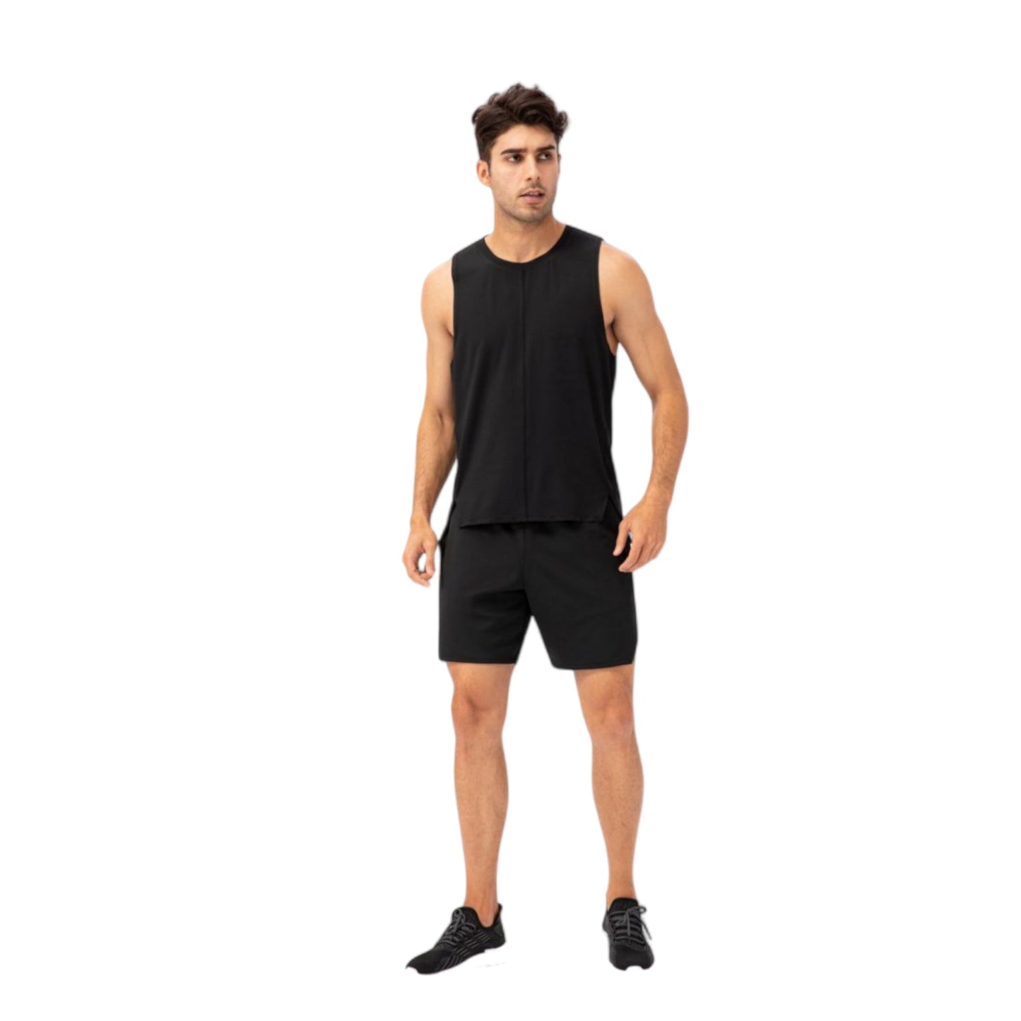 Anna-Kaci Active Men's Sleeveless Performance Tank Top with Side Slits and Breathable Quick-Dry Fabric