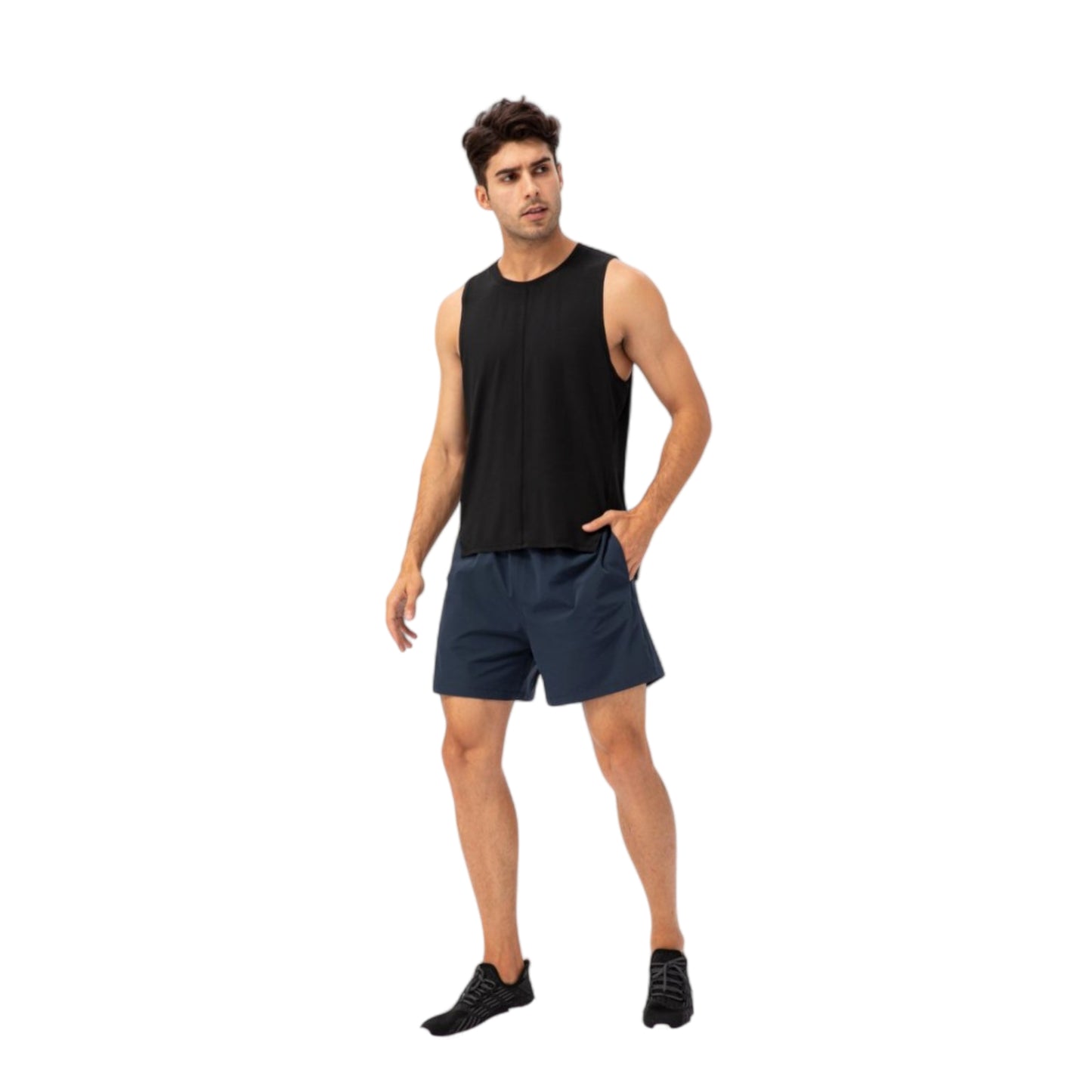 Anna-Kaci Active Men's Sleeveless Performance Tank Top with Side Slits and Breathable Quick-Dry Fabric