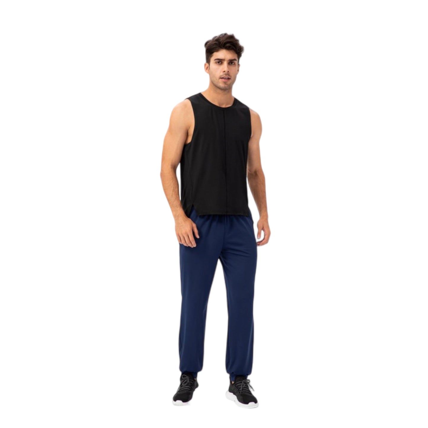 Anna-Kaci Active Men's Sleeveless Performance Tank Top with Side Slits and Breathable Quick-Dry Fabric