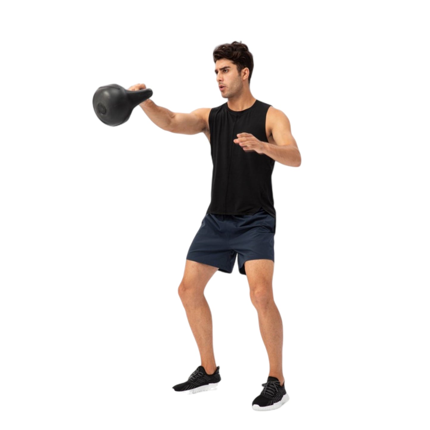 Anna-Kaci Active Men's Sleeveless Performance Tank Top with Side Slits and Breathable Quick-Dry Fabric