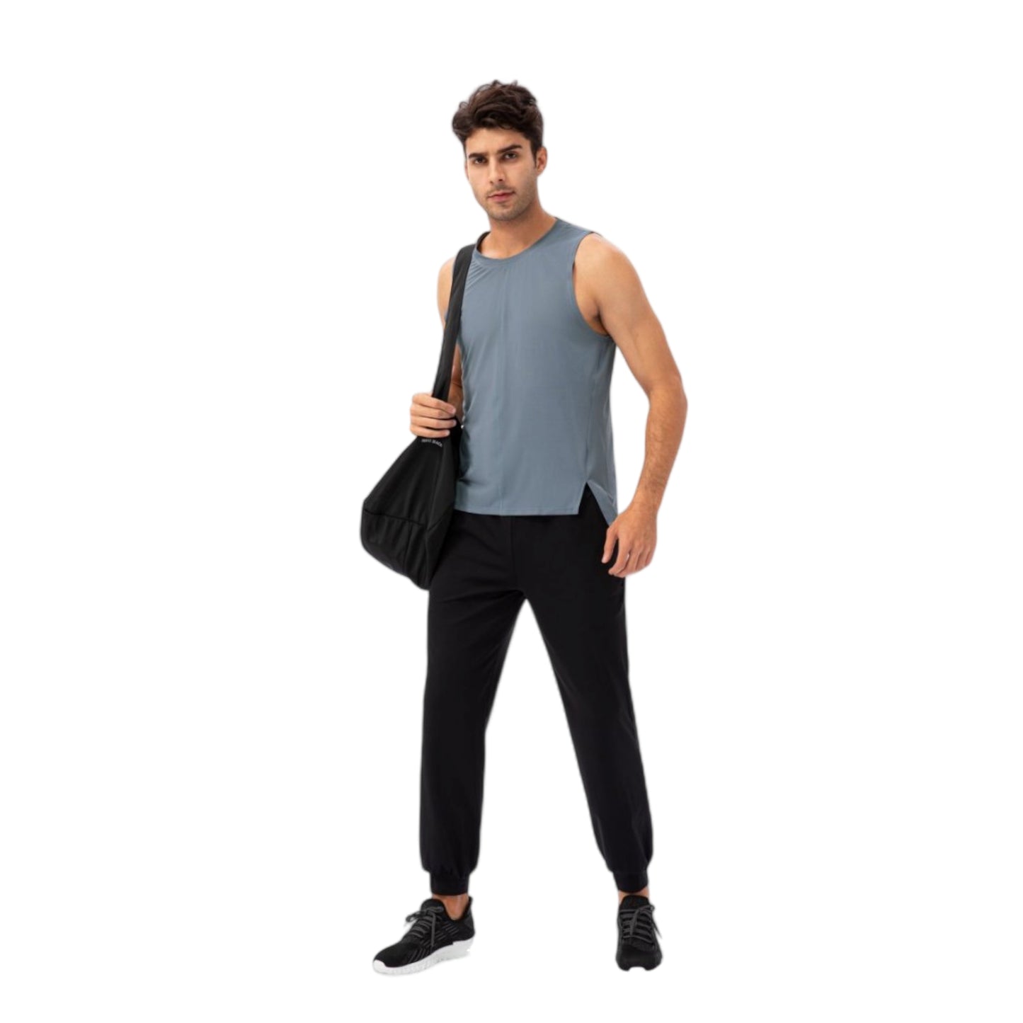 Anna-Kaci Active Men's Sleeveless Performance Tank Top with Side Slits and Breathable Quick-Dry Fabric